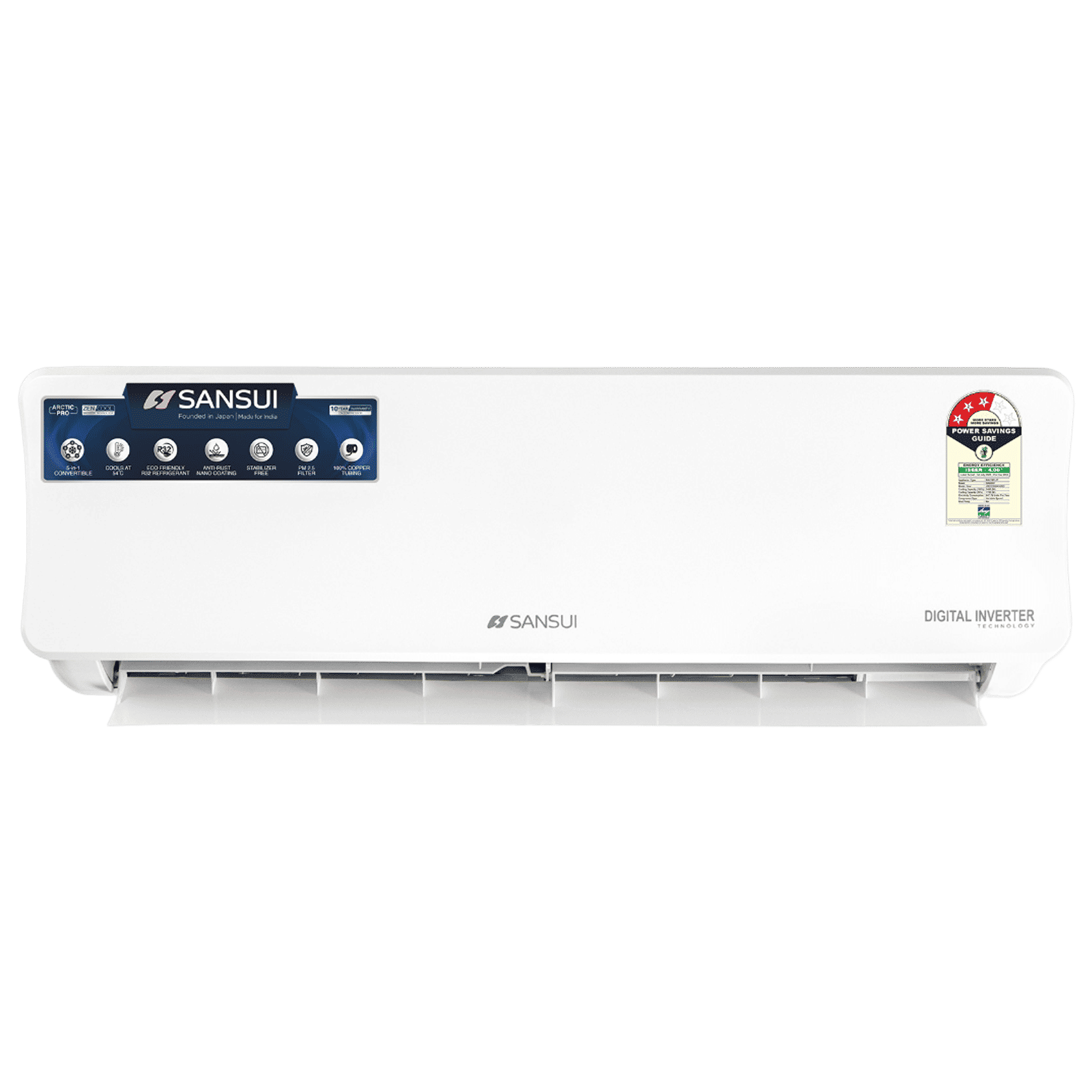 SANSUI Arctic Pro 5 in 1 Convertible 1 Ton 3 Star Inverter Split AC with PM 2.5 Filter ( Copper Condenser, JSE123SI24A1) SANSUI Arctic Pro 5 in 1 Convertible 1 Ton 3 Star Inverter Split AC with PM 2.5 Filter ( Copper Condenser, JSE123SI24A1)_1