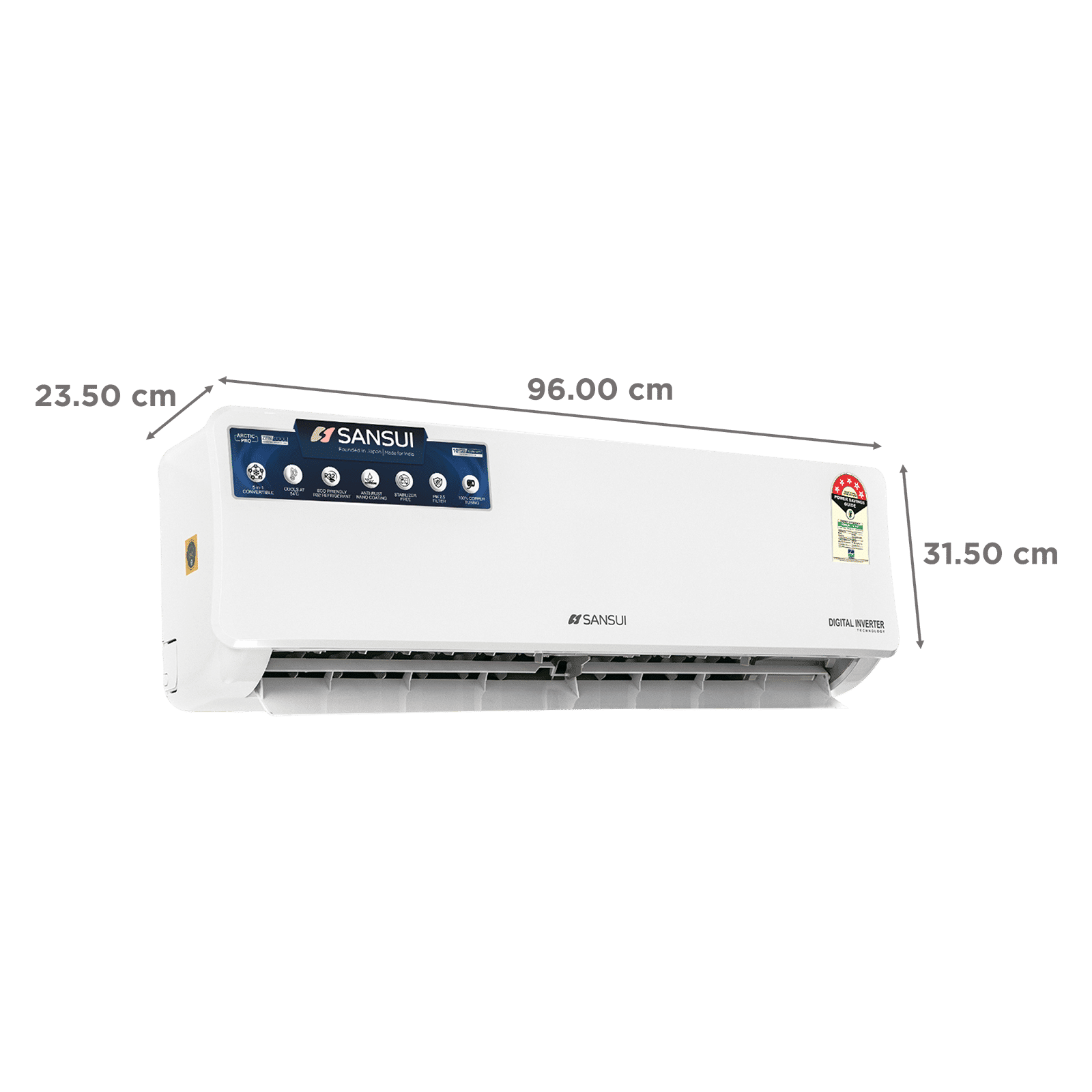 SANSUI Arctic Pro 5 in 1 Convertible 1.5 Ton 5 Star Inverter Split AC with PM 2.5 Filter (Copper Condenser, JSE185SI24A1) SANSUI Arctic Pro 5 in 1 Convertible 1.5 Ton 5 Star Inverter Split AC with PM 2.5 Filter (Copper Condenser, JSE185SI24A1)_4