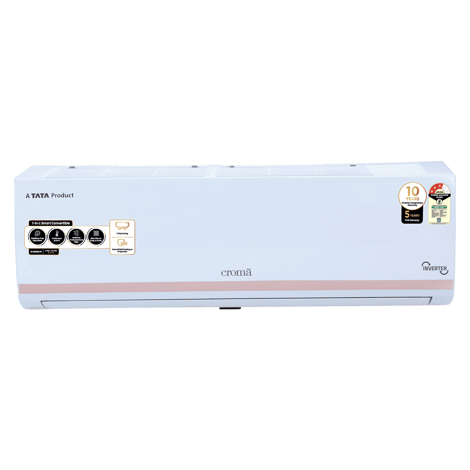 Croma 7 in 1 Convertible 1 Ton 3 Star Inverter Split AC with Temperature Sensor (2025 Model, Copper Condenser, CRLA012IND283264)_1