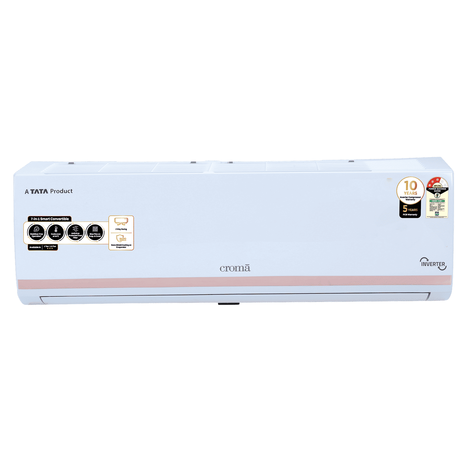 Croma 7 in 1 Convertible 1.5 Ton 3 Star Inverter Split AC with Temperature Sensor (2025 Model, Copper Condenser, CRLA018IND283265)_1