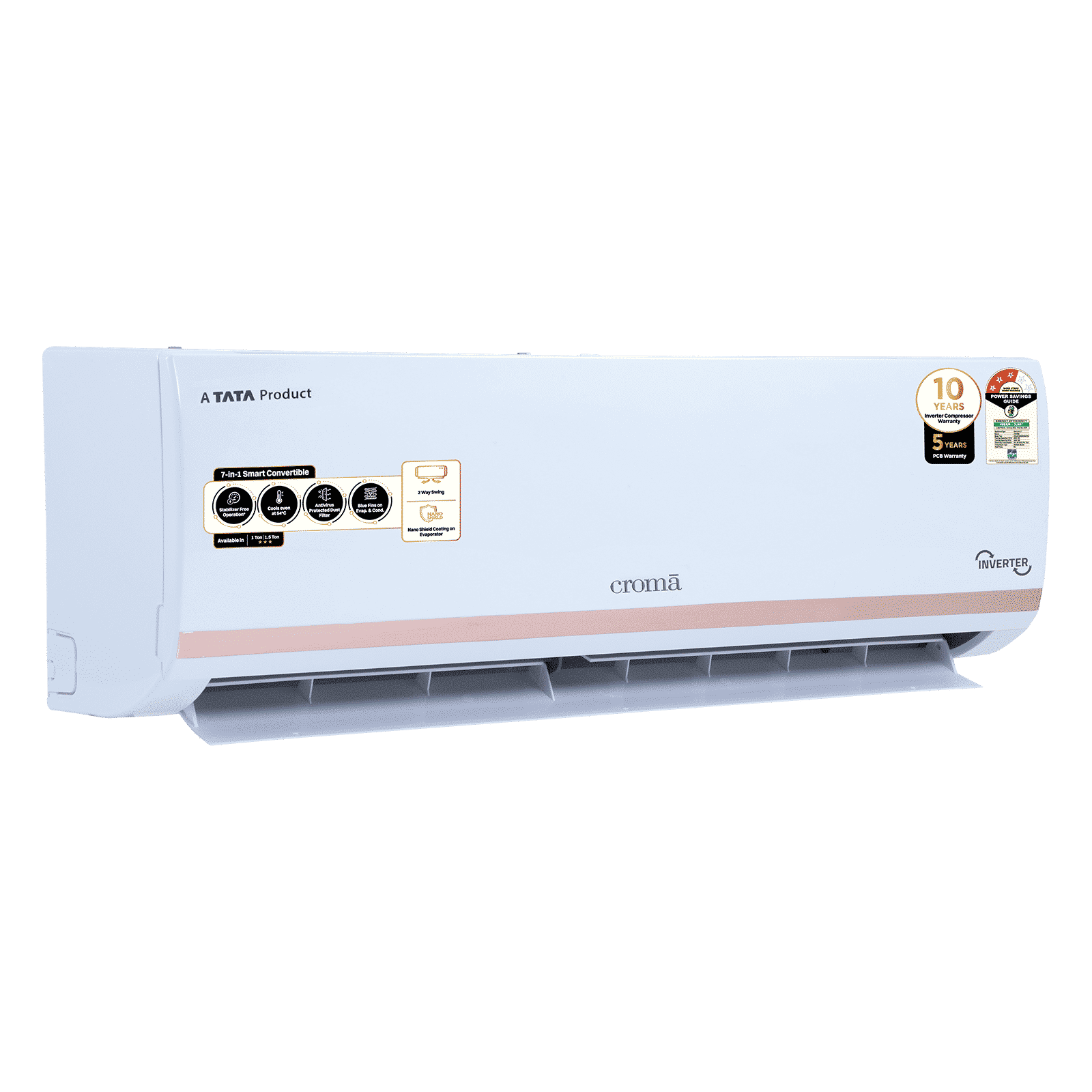 Croma 7 in 1 Convertible 1.5 Ton 3 Star Inverter Split AC with Temperature Sensor (2025 Model, Copper Condenser, CRLA018IND283265)_13