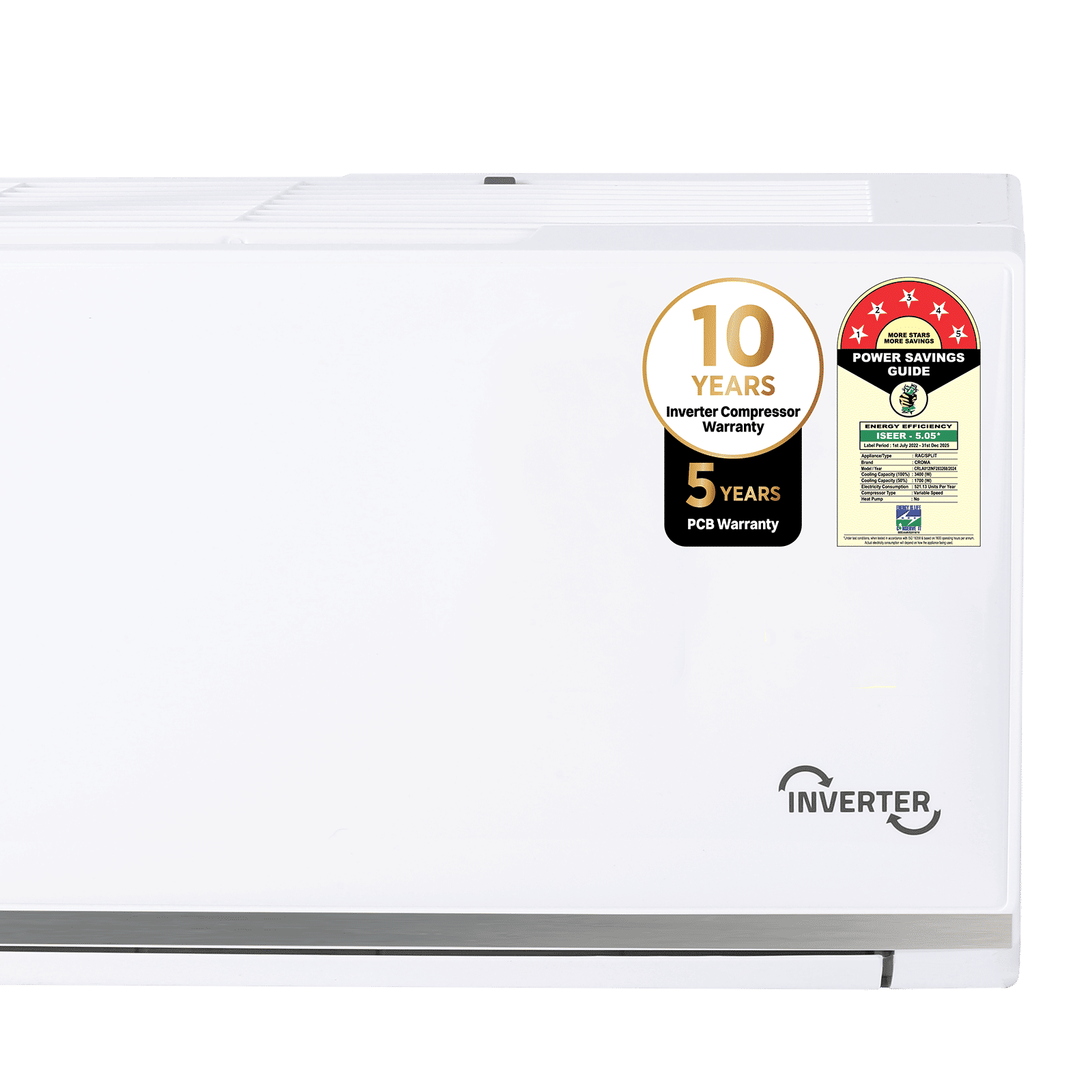 Croma 7 in 1 Convertible 1 Ton 5 Star Inverter Split AC with Self Cleaning Function (2025 Model, Copper Condenser, CRLA012INF283268) Croma 7 in 1 Convertible 1 Ton 5 Star Inverter Split AC with Self Cleaning Function (2025 Model, Copper Condenser, CRLA012INF283268)_11