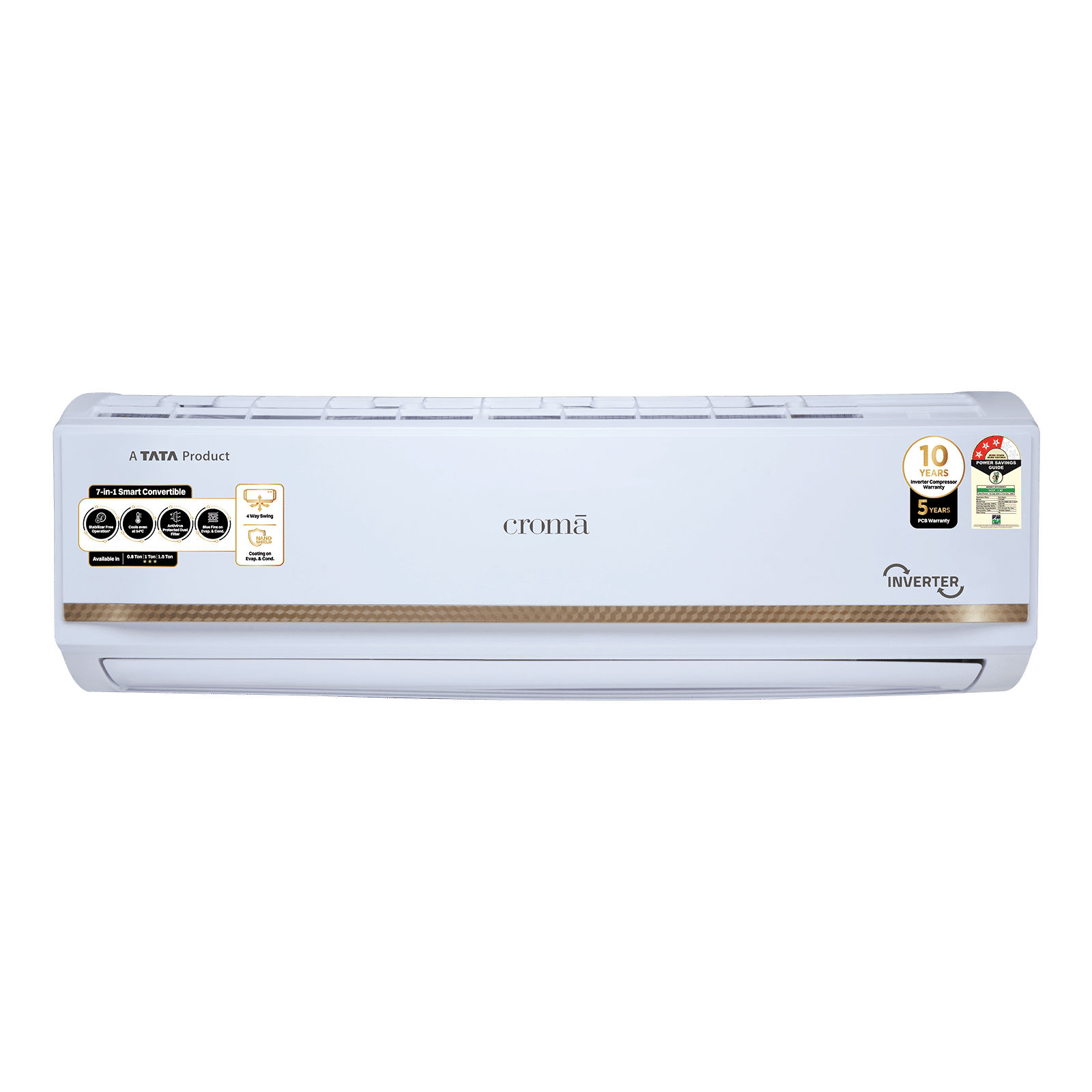 Croma 7 in 1 Convertible 1 Ton 3 Star Inverter Split AC with Temperature Sensor (2025 Model, Copper Condenser, CRLA012IND170271)_1