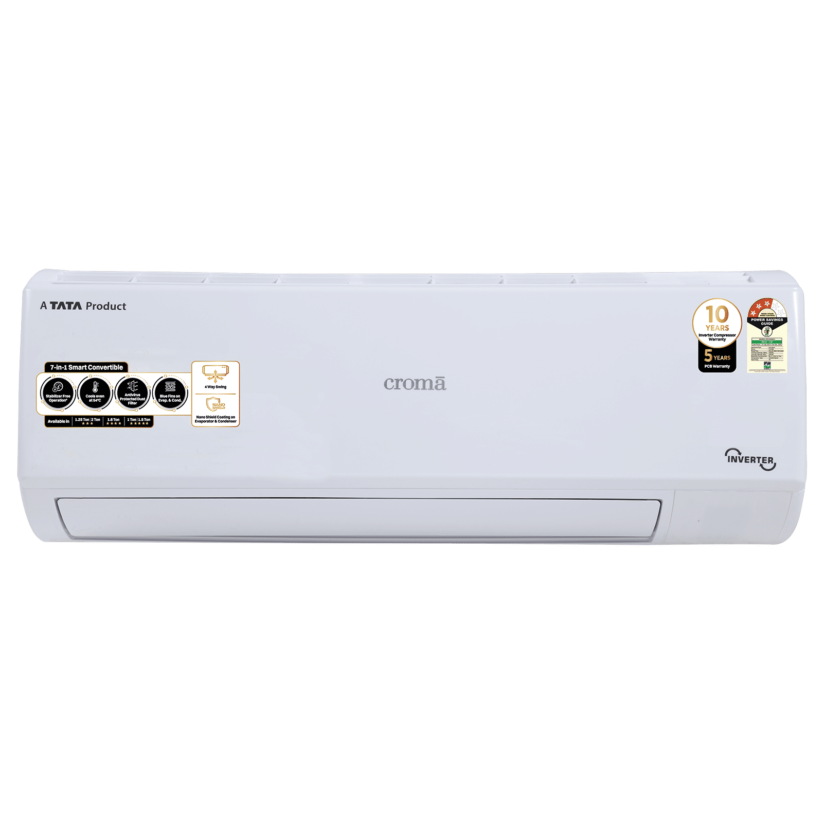Croma 7 in 1 Convertible 1.25 Ton 3 Star Inverter Split AC with 4 way swing (2025 Model, Copper Condenser, CRLA014IND170274) Croma 7 in 1 Convertible 1.25 Ton 3 Star Inverter Split AC with 4 way swing (2025 Model, Copper Condenser, CRLA014IND170274)_1