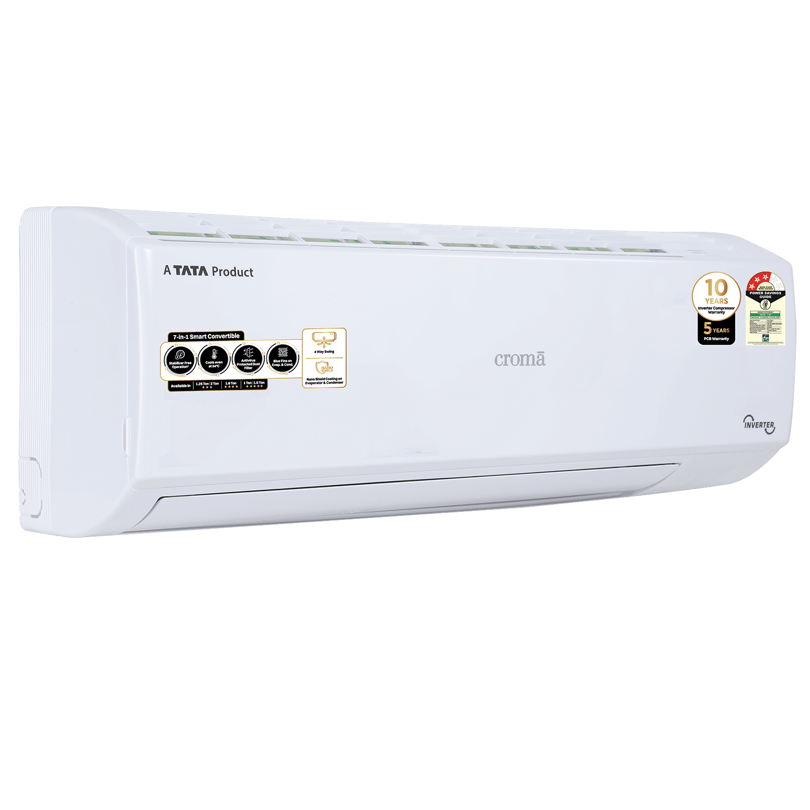 Croma 7 in 1 Convertible 1.25 Ton 3 Star Inverter Split AC with 4 way swing (2025 Model, Copper Condenser, CRLA014IND170274) Croma 7 in 1 Convertible 1.25 Ton 3 Star Inverter Split AC with 4 way swing (2025 Model, Copper Condenser, CRLA014IND170274)_16