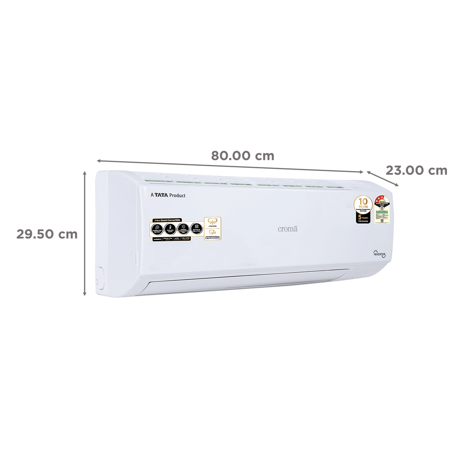 Croma 7 in 1 Convertible 1.25 Ton 3 Star Inverter Split AC with 4 way swing (2025 Model, Copper Condenser, CRLA014IND170274) Croma 7 in 1 Convertible 1.25 Ton 3 Star Inverter Split AC with 4 way swing (2025 Model, Copper Condenser, CRLA014IND170274)_3