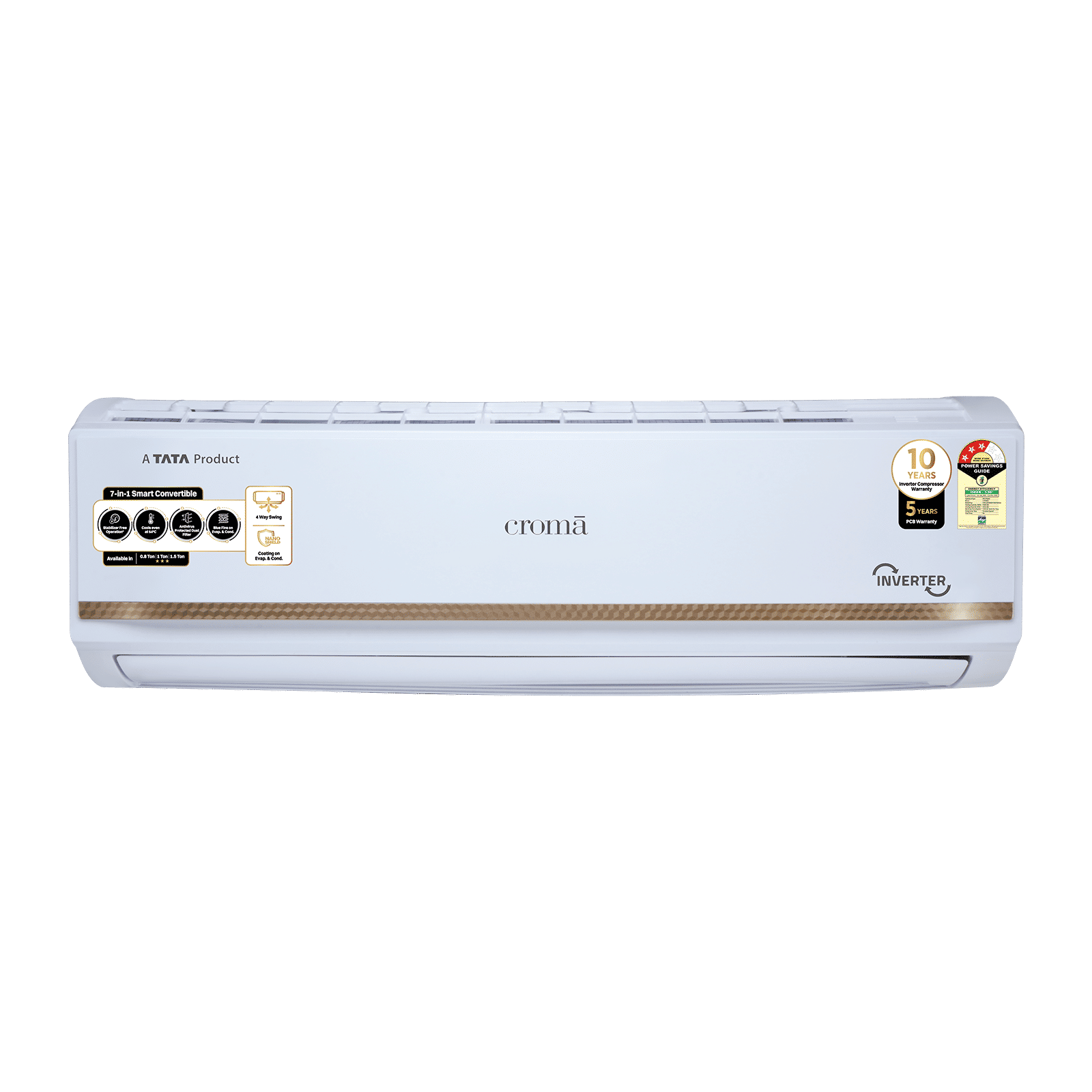Croma 7 in 1 Convertible 1.5 Ton 3 Star Inverter Split AC with Temperature Sensor (2025 Model, Copper Condenser, CRLA018IND170275)_1