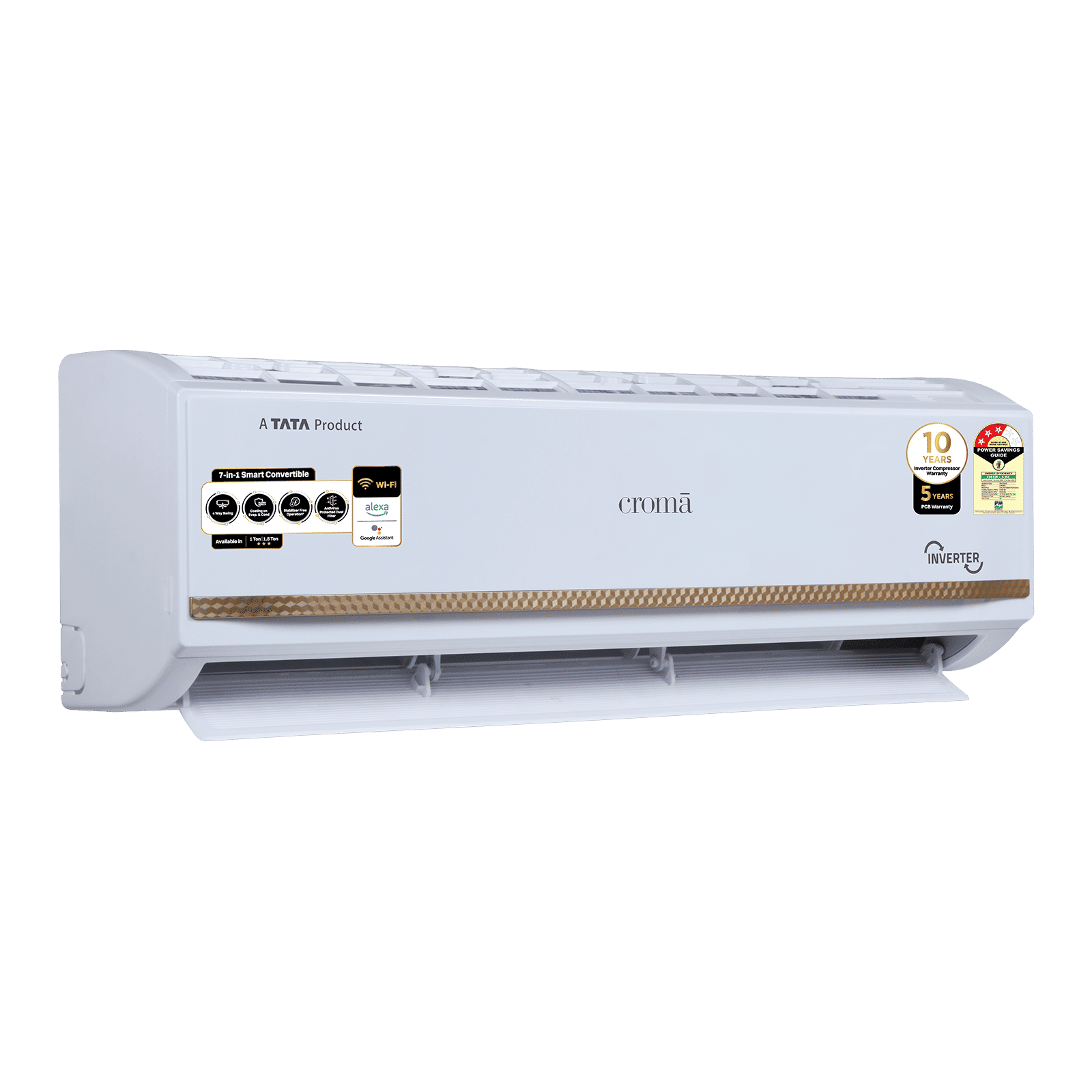 Croma 7 in 1 Convertible 1.5 Ton 3 Star Inverter Split Smart AC with Voice Assistant (Copper Condenser, CRLAS18IND170276) Croma 7 in 1 Convertible 1.5 Ton 3 Star Inverter Split Smart AC with Voice Assistant (Copper Condenser, CRLAS18IND170276)_11