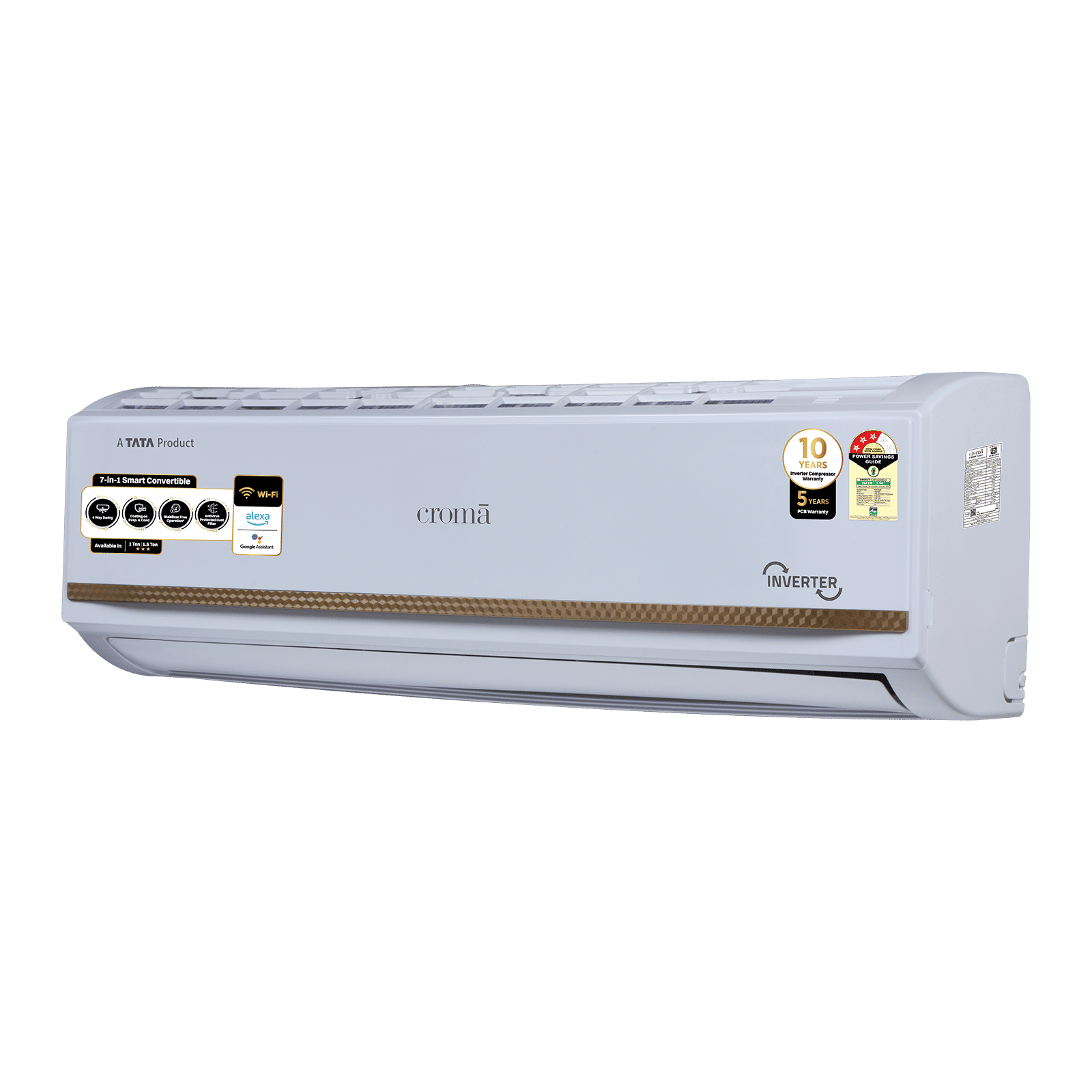 Croma 7 in 1 Convertible 1.5 Ton 3 Star Inverter Split Smart AC with Voice Assistant (Copper Condenser, CRLAS18IND170276) Croma 7 in 1 Convertible 1.5 Ton 3 Star Inverter Split Smart AC with Voice Assistant (Copper Condenser, CRLAS18IND170276)_12
