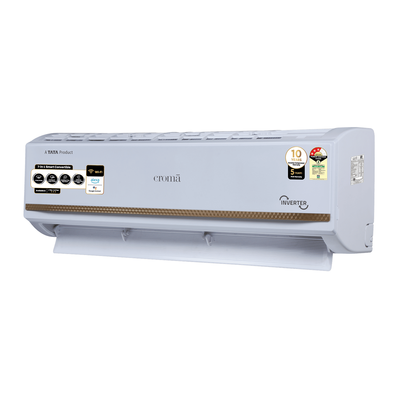 Croma 7 in 1 Convertible 1.5 Ton 3 Star Inverter Split Smart AC with Voice Assistant (Copper Condenser, CRLAS18IND170276) Croma 7 in 1 Convertible 1.5 Ton 3 Star Inverter Split Smart AC with Voice Assistant (Copper Condenser, CRLAS18IND170276)_21
