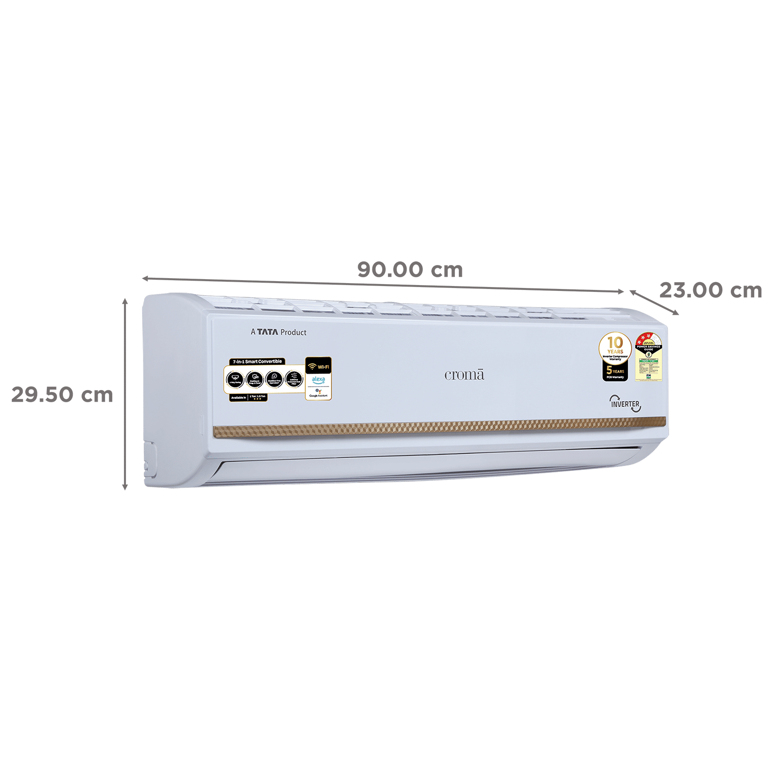 Croma 7 in 1 Convertible 1.5 Ton 3 Star Inverter Split Smart AC with Voice Assistant (Copper Condenser, CRLAS18IND170276) Croma 7 in 1 Convertible 1.5 Ton 3 Star Inverter Split Smart AC with Voice Assistant (Copper Condenser, CRLAS18IND170276)_3