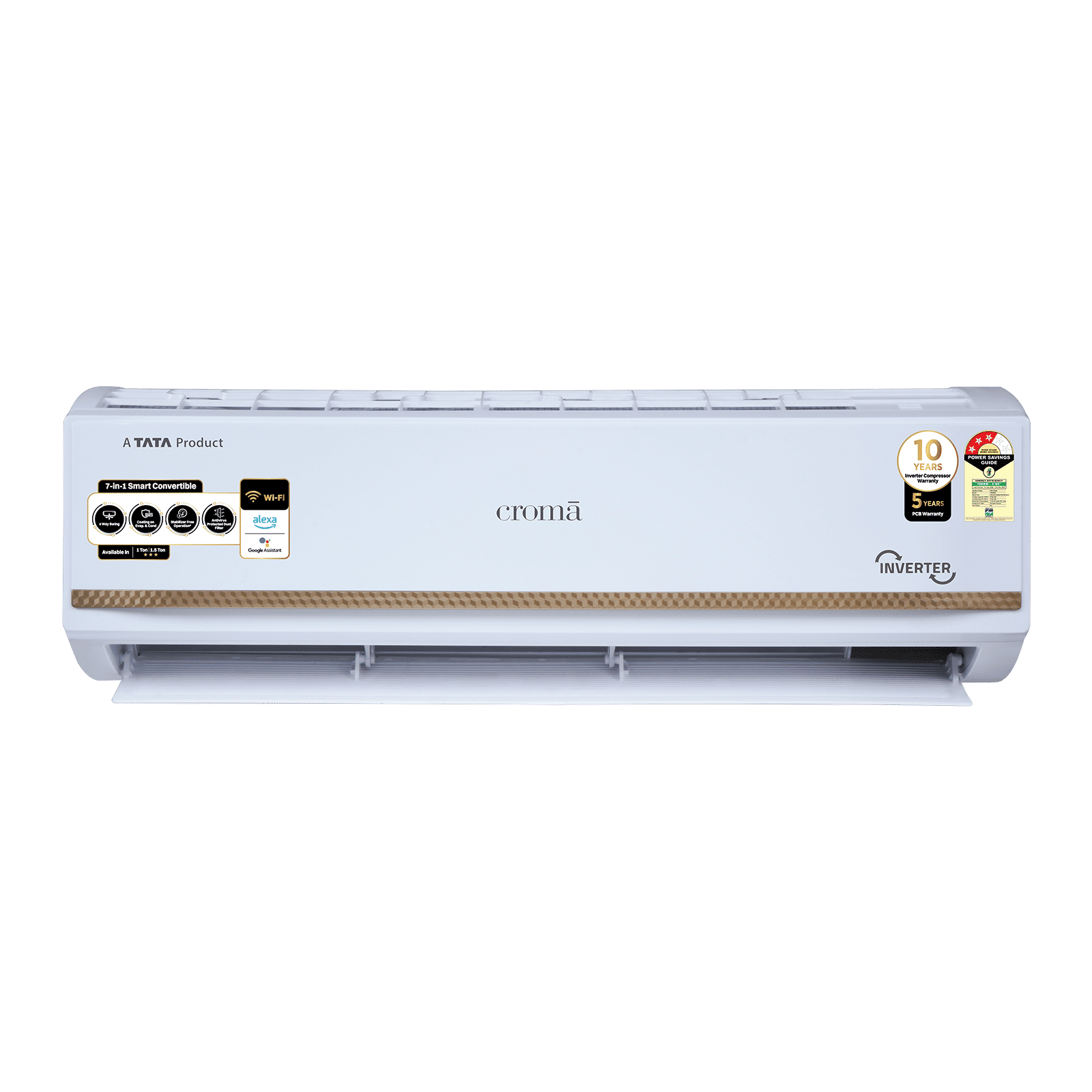 Croma 7 in 1 Convertible 1.5 Ton 3 Star Inverter Split Smart AC with Voice Assistant (Copper Condenser, CRLAS18IND170276) Croma 7 in 1 Convertible 1.5 Ton 3 Star Inverter Split Smart AC with Voice Assistant (Copper Condenser, CRLAS18IND170276)_10