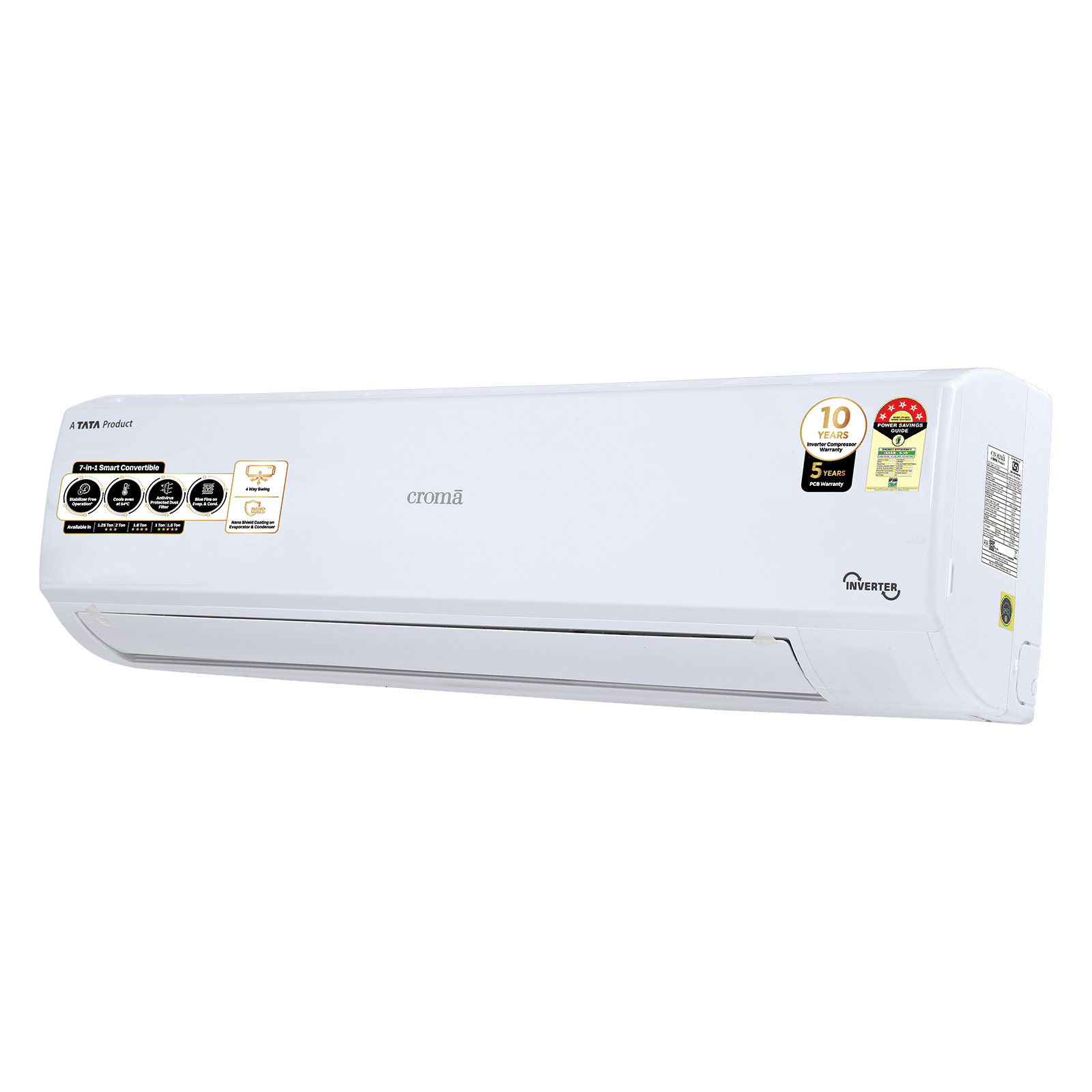 Croma 7 in 1 Convertible 1.5 Ton 5 Star Inverter Split AC with Temperature Sensor (2025 Model, Copper Condenser, CRLA018INF170277) Croma 7 in 1 Convertible 1.5 Ton 5 Star Inverter Split AC with Temperature Sensor (2025 Model, Copper Condenser, CRLA018INF170277)_16