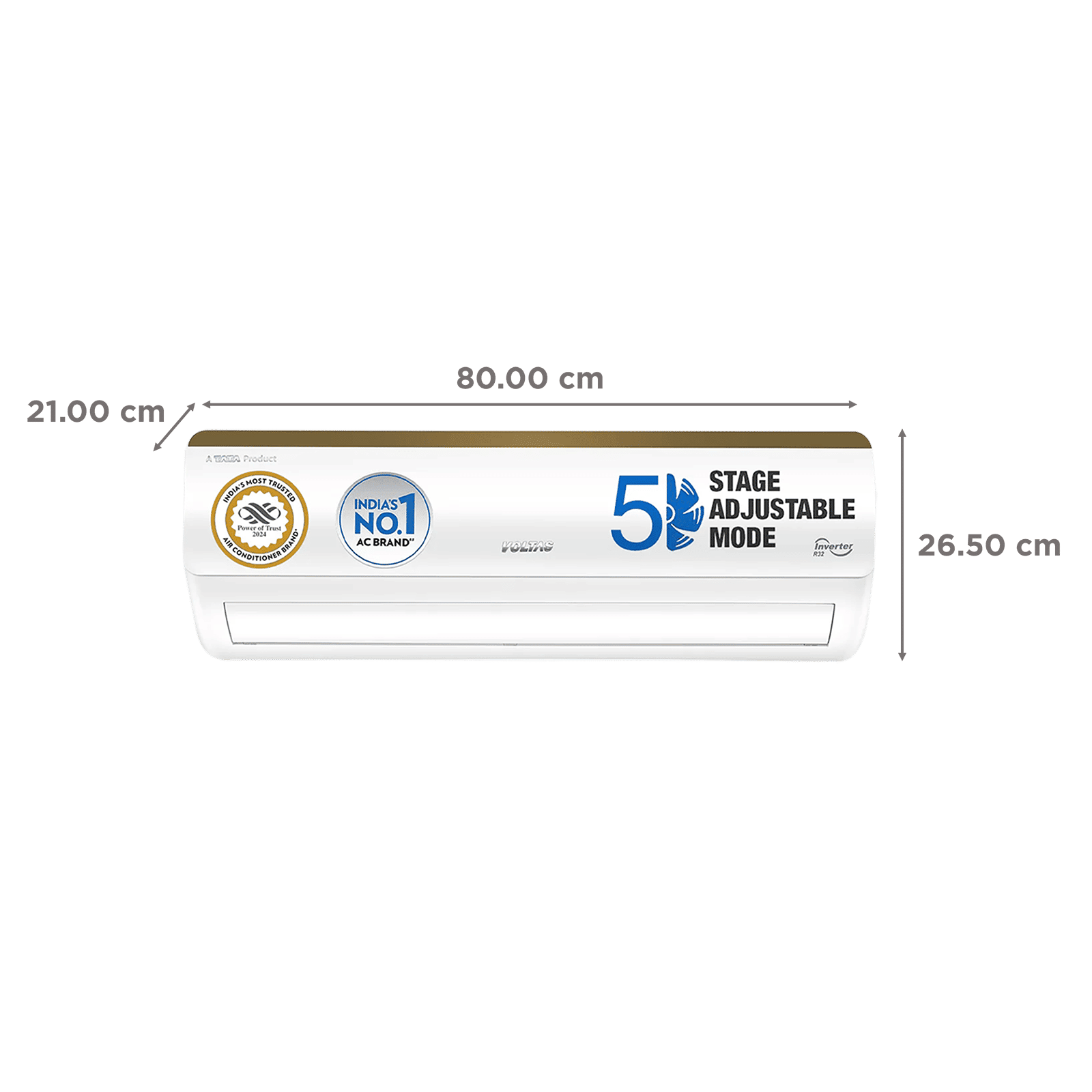 VOLTAS 123V Vertis Smart Elite Gold 1 Ton 3 Star Inverter Split Smart AC with IoT Enabled (Copper Condenser, 4503704) VOLTAS 123V Vertis Smart Elite Gold 1 Ton 3 Star Inverter Split Smart AC with IoT Enabled (Copper Condenser, 4503704)_2