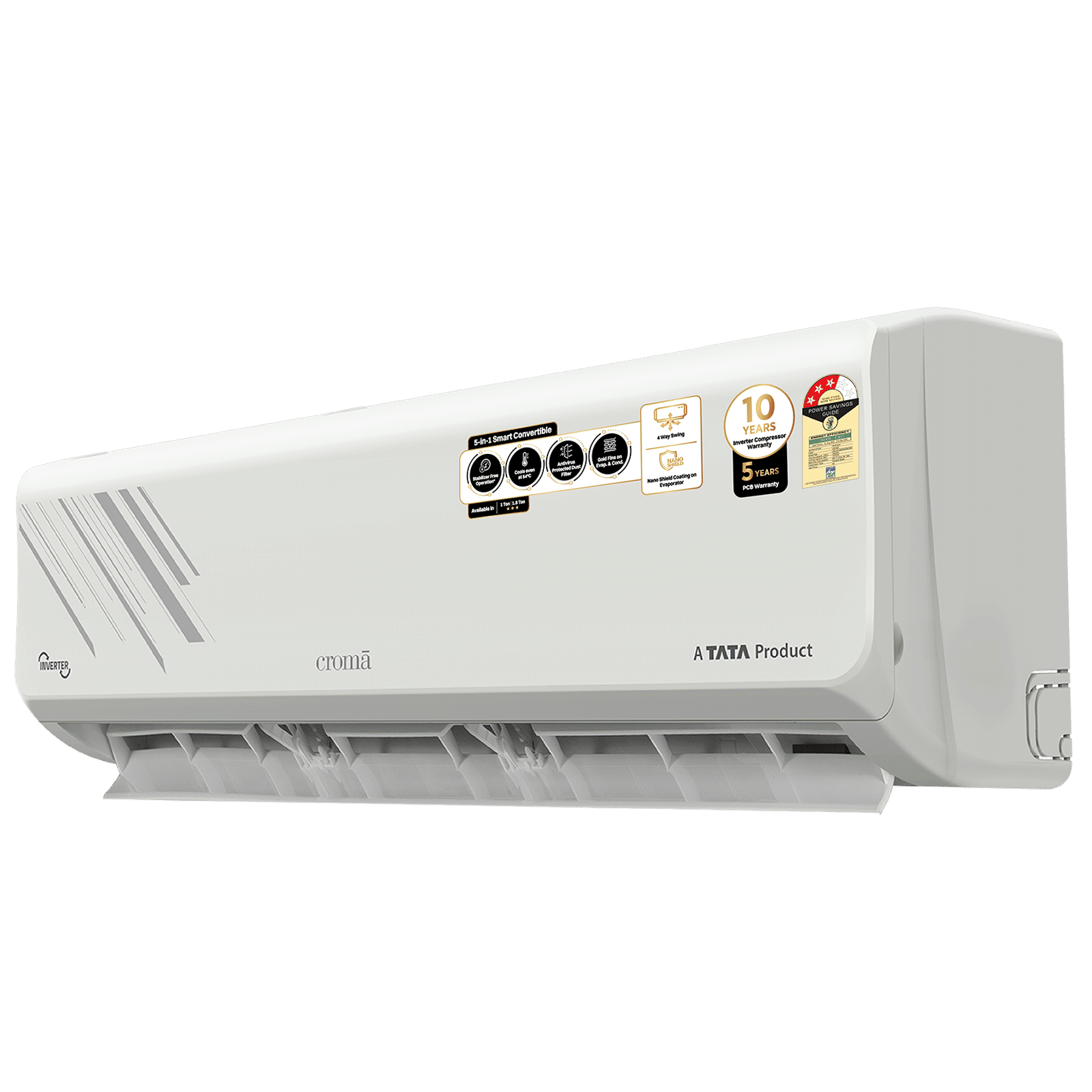 Croma 5 in 1 Convertible 1 Ton 3 Star Inverter Split AC with Anti Virus Protected Dust Filter (2025 Model, Copper Condenser, CRLA012IND255360) Croma 5 in 1 Convertible 1 Ton 3 Star Inverter Split AC with Anti Virus Protected Dust Filter (2025 Model, Copper Condenser, CRLA012IND255360)_11
