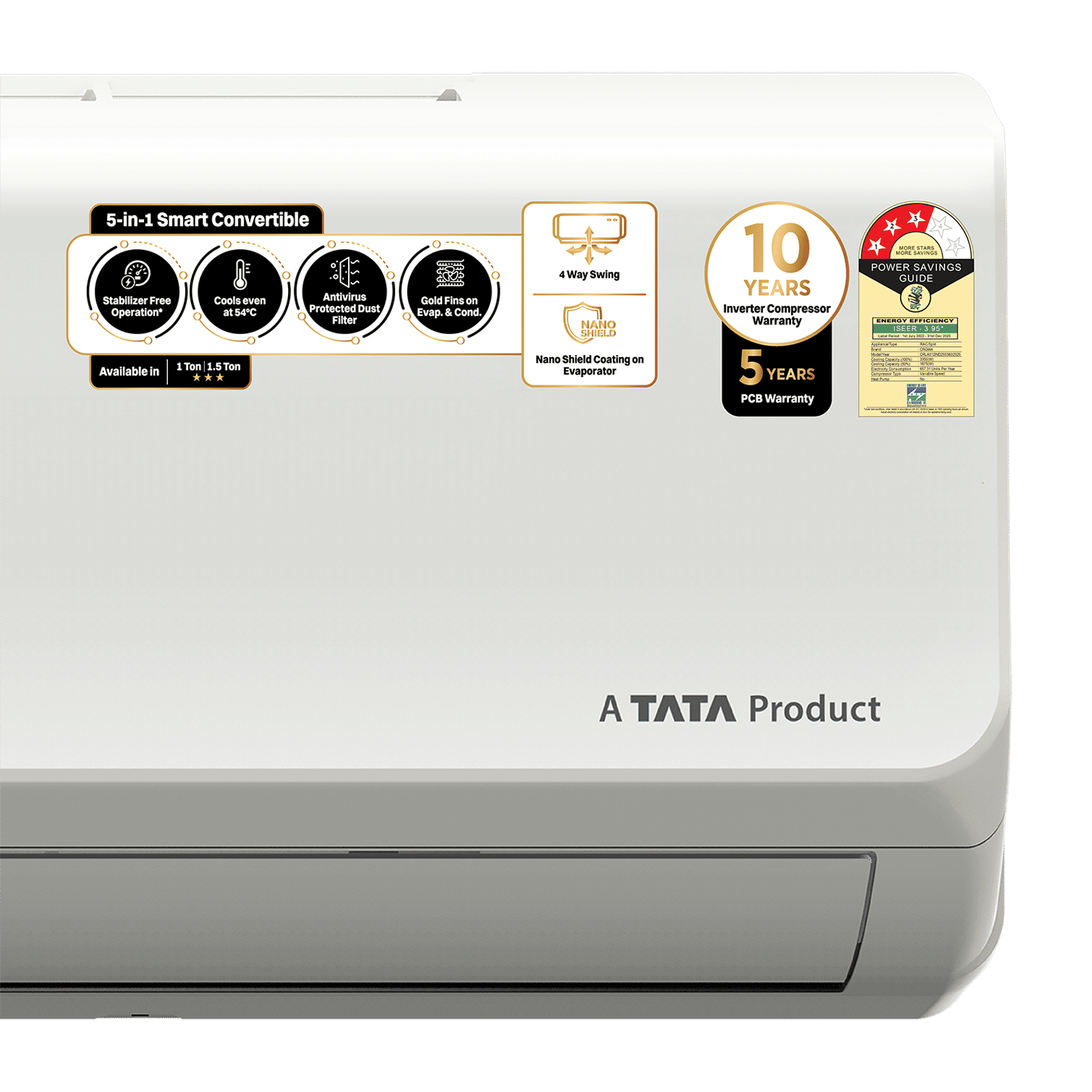 Croma 5 in 1 Convertible 1 Ton 3 Star Inverter Split AC with Anti Virus Protected Dust Filter (2025 Model, Copper Condenser, CRLA012IND255360) Croma 5 in 1 Convertible 1 Ton 3 Star Inverter Split AC with Anti Virus Protected Dust Filter (2025 Model, Copper Condenser, CRLA012IND255360)_15