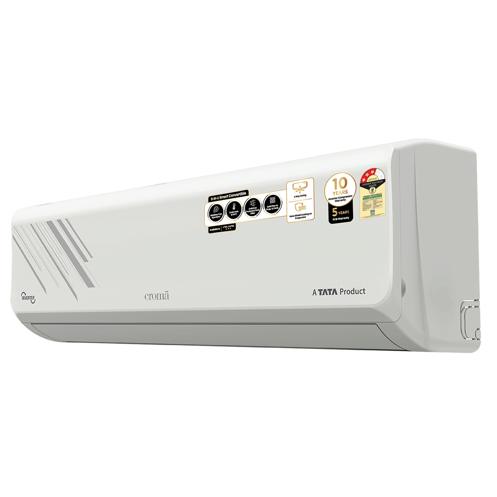 Croma 5 in 1 Convertible 1 Ton 3 Star Inverter Split AC with Anti Virus Protected Dust Filter (2025 Model, Copper Condenser, CRLA012IND255360) Croma 5 in 1 Convertible 1 Ton 3 Star Inverter Split AC with Anti Virus Protected Dust Filter (2025 Model, Copper Condenser, CRLA012IND255360)_10