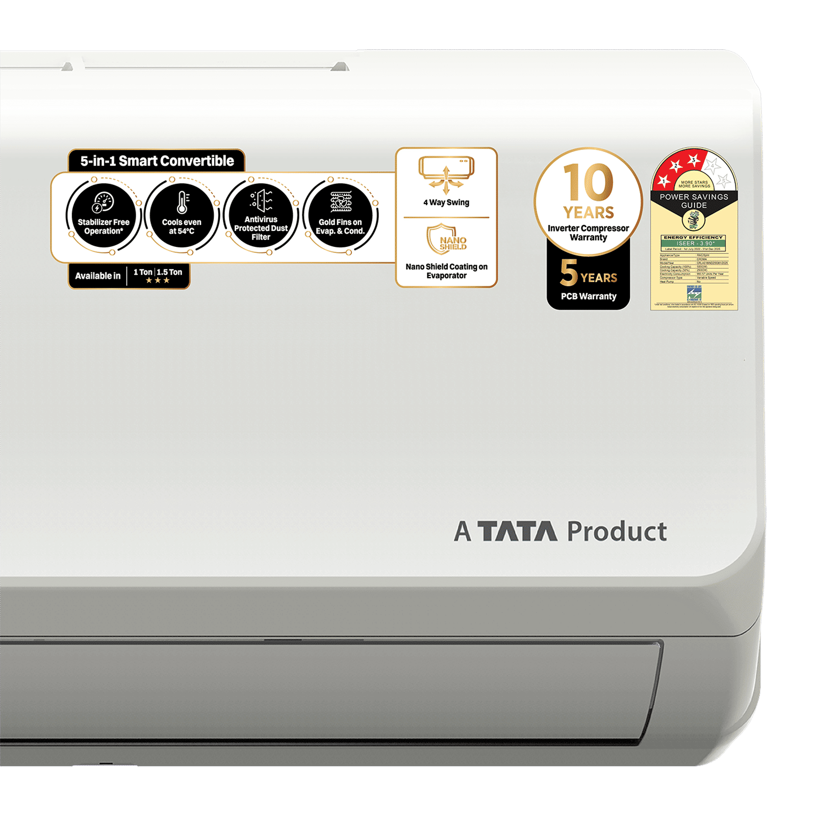 Croma 5 in 1 Convertible 1.5 Ton 3 Star Inverter Split AC with Anti Virus Protected Dust Filter (2025 Model, Copper Condenser, CRLA018IND255361) Croma 5 in 1 Convertible 1.5 Ton 3 Star Inverter Split AC with Anti Virus Protected Dust Filter (2025 Model, Copper Condenser, CRLA018IND255361)_14