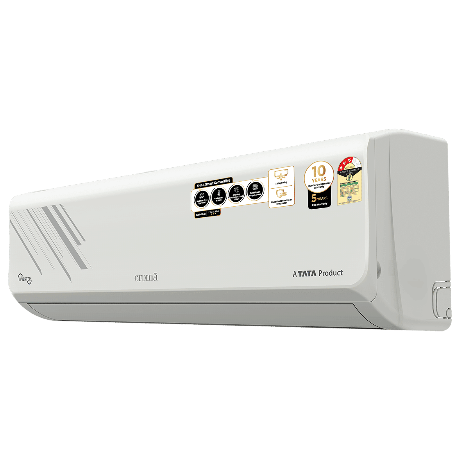 Croma 5 in 1 Convertible 1.5 Ton 3 Star Inverter Split AC with Anti Virus Protected Dust Filter (2025 Model, Copper Condenser, CRLA018IND255361) Croma 5 in 1 Convertible 1.5 Ton 3 Star Inverter Split AC with Anti Virus Protected Dust Filter (2025 Model, Copper Condenser, CRLA018IND255361)_10