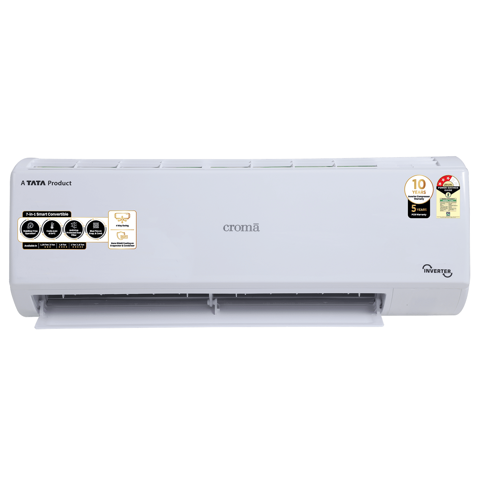 Croma 7 in 1 Convertible 2 Ton 3 Star Inverter Split AC with 4 way Swing function (2025 Model, Copper Condenser, CRLA024IND170281) Croma 7 in 1 Convertible 2 Ton 3 Star Inverter Split AC with 4 way Swing function (2025 Model, Copper Condenser, CRLA024IND170281)_11