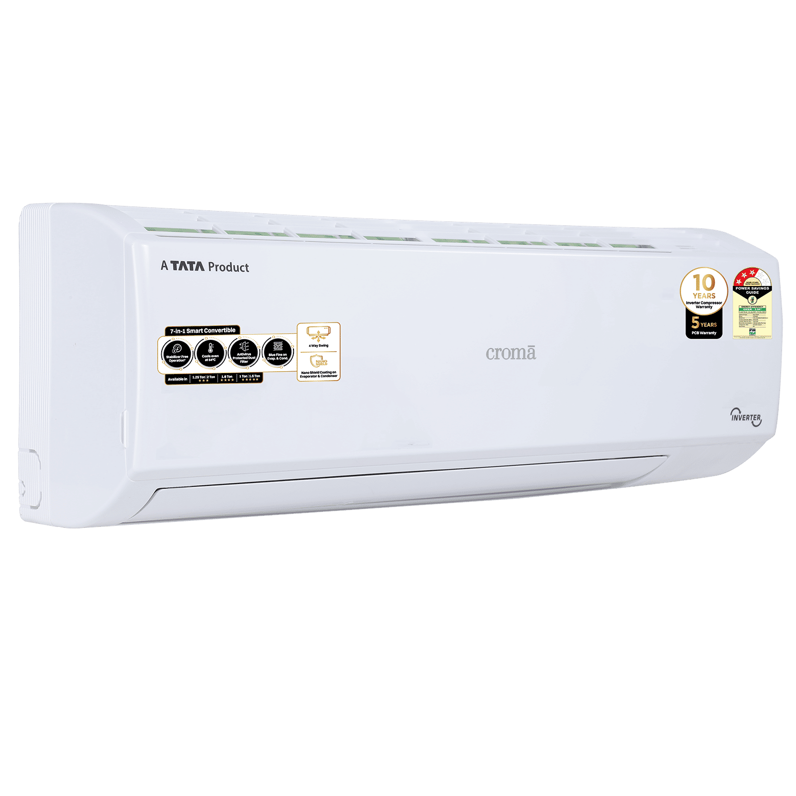 Croma 7 in 1 Convertible 2 Ton 3 Star Inverter Split AC with 4 way Swing function (2025 Model, Copper Condenser, CRLA024IND170281) Croma 7 in 1 Convertible 2 Ton 3 Star Inverter Split AC with 4 way Swing function (2025 Model, Copper Condenser, CRLA024IND170281)_16