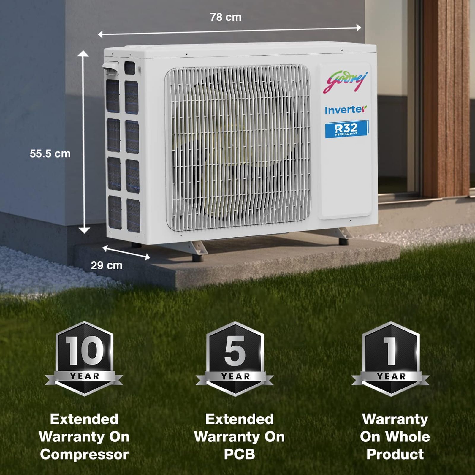 Godrej Turbo Chill Series Convertible 2.5 Ton 3 Star Inverter Split AC with Anti Freeze Thermostat (Copper Condenser, 40101701SD01301) Godrej Turbo Chill Series Convertible 2.5 Ton 3 Star Inverter Split AC with Anti Freeze Thermostat (Copper Condenser, 40101701SD01301)_10