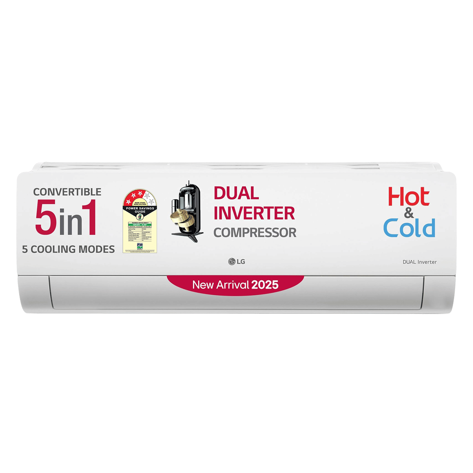 LG 5 in 1 Convertible 2 Ton 3 Star Dual Inverter Split AC with 6 Step Fan Speed (2025 Model, Copper Condenser, US-H24VNXE.ANLG)_1