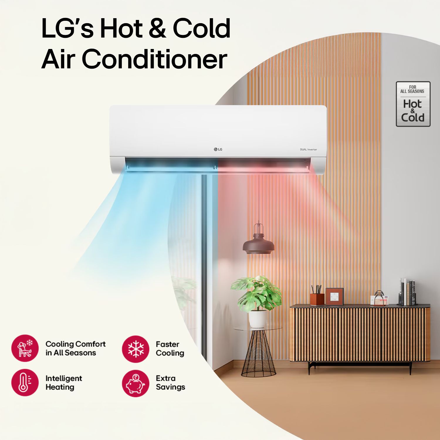 LG 5 in 1 Convertible 2 Ton 3 Star Dual Inverter Split AC with 6 Step Fan Speed (2025 Model, Copper Condenser, US-H24VNXE.ANLG)_14