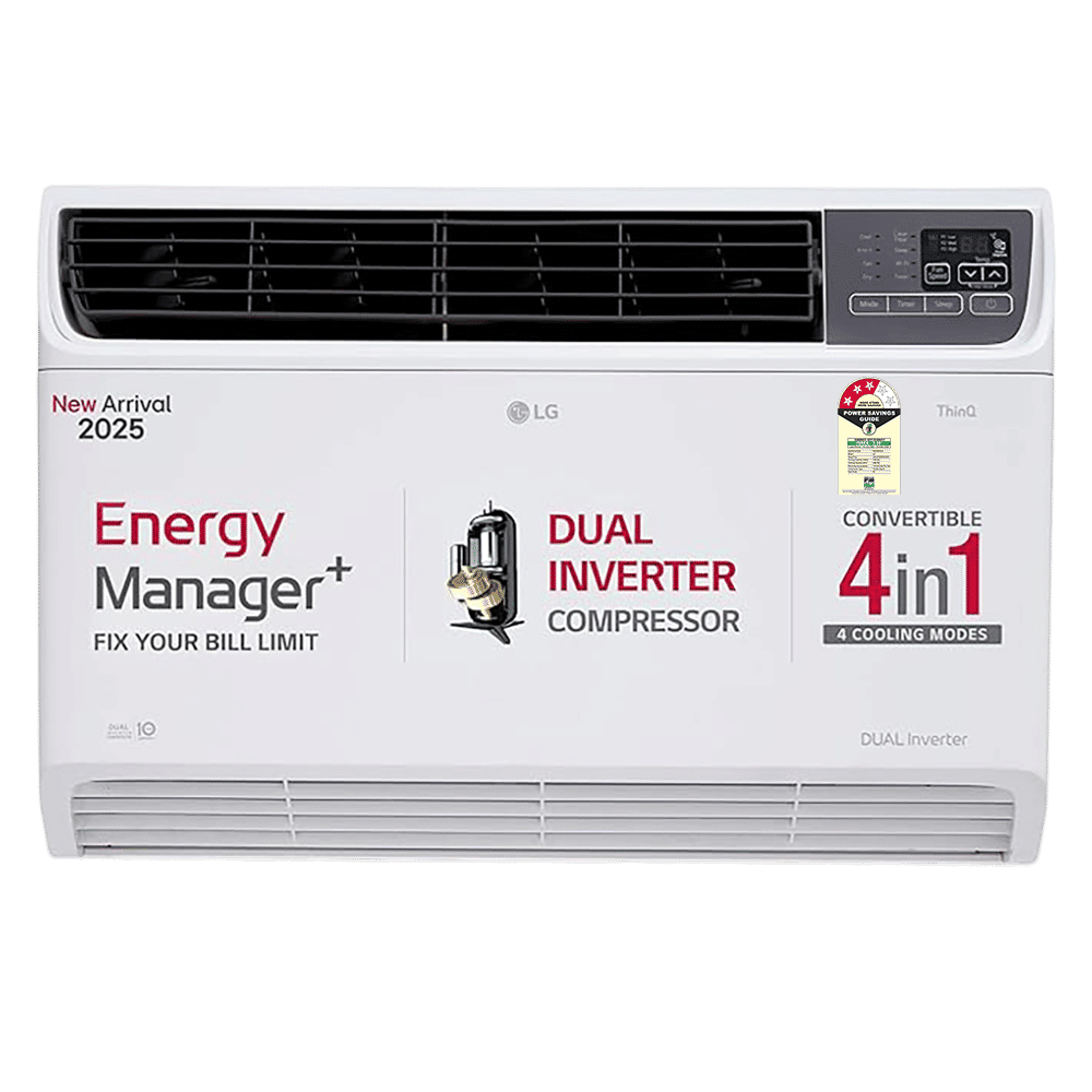 LG 4 in 1 Convertible 1.5 Ton 3 Star Dual Inverter Window AC with Ocean Black Protection (2025 Model, Copper Condenser, 18WWXA.ASLG) LG 4 in 1 Convertible 1.5 Ton 3 Star Dual Inverter Window AC with Ocean Black Protection (2025 Model, Copper Condenser, 18WWXA.ASLG)_1