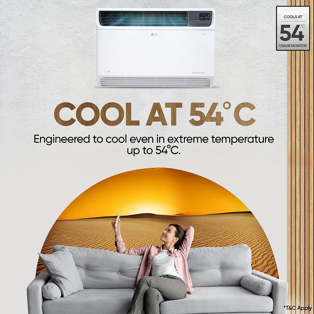 LG 4 in 1 Convertible 2 Ton 4 Star Dual Inverter Window AC with Ocean Black Protection (2025 Model, Copper Condenser, 24WWYA.ASLG)_12