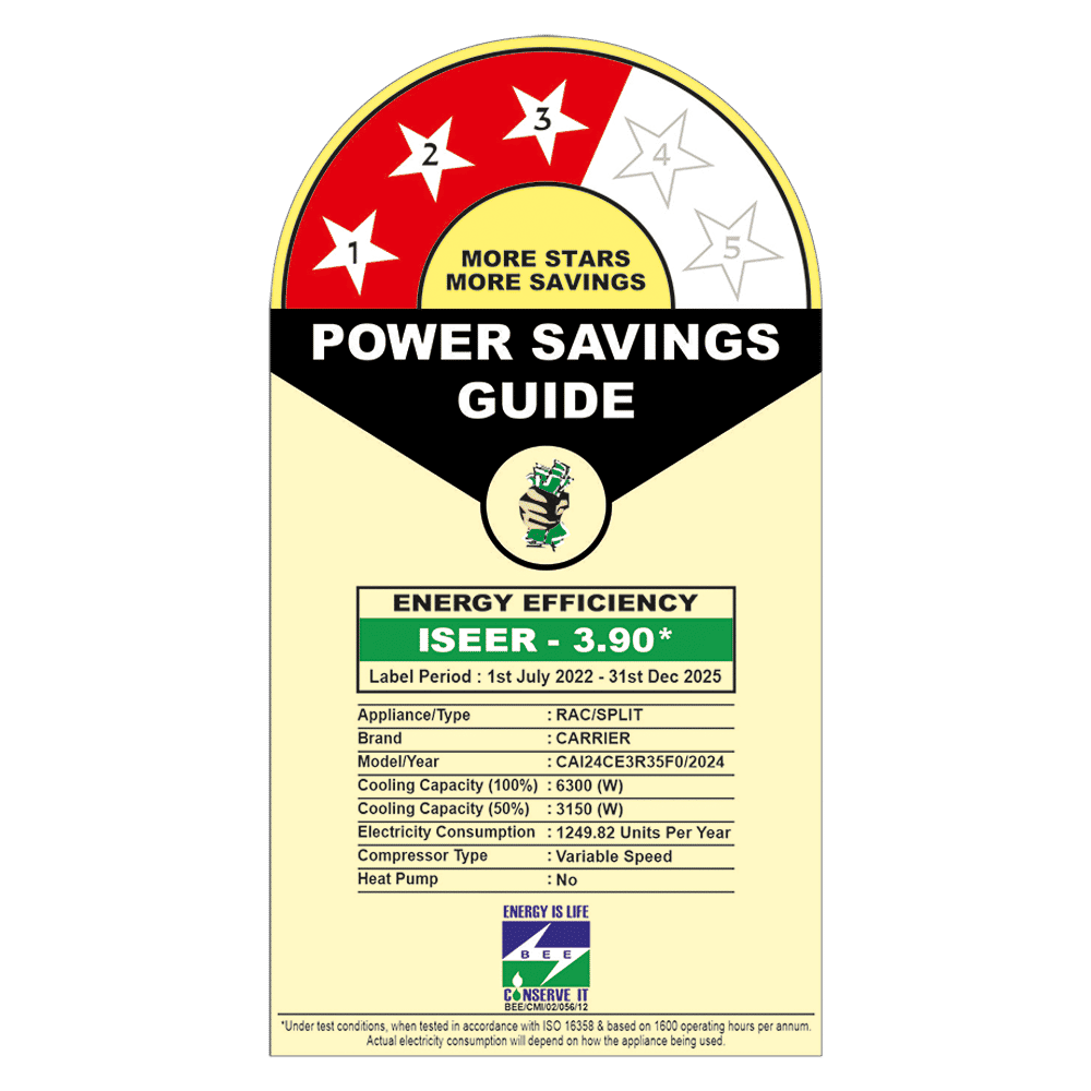 Carrier XCEL EDGE Fxi 6 in 1 Convertible 2 Ton 3 Star Inverter Split AC with PM 2.5 Micron Filter (Copper Condenser, CAI24CE3R35F0) Carrier XCEL EDGE Fxi 6 in 1 Convertible 2 Ton 3 Star Inverter Split AC with PM 2.5 Micron Filter (Copper Condenser, CAI24CE3R35F0)_2