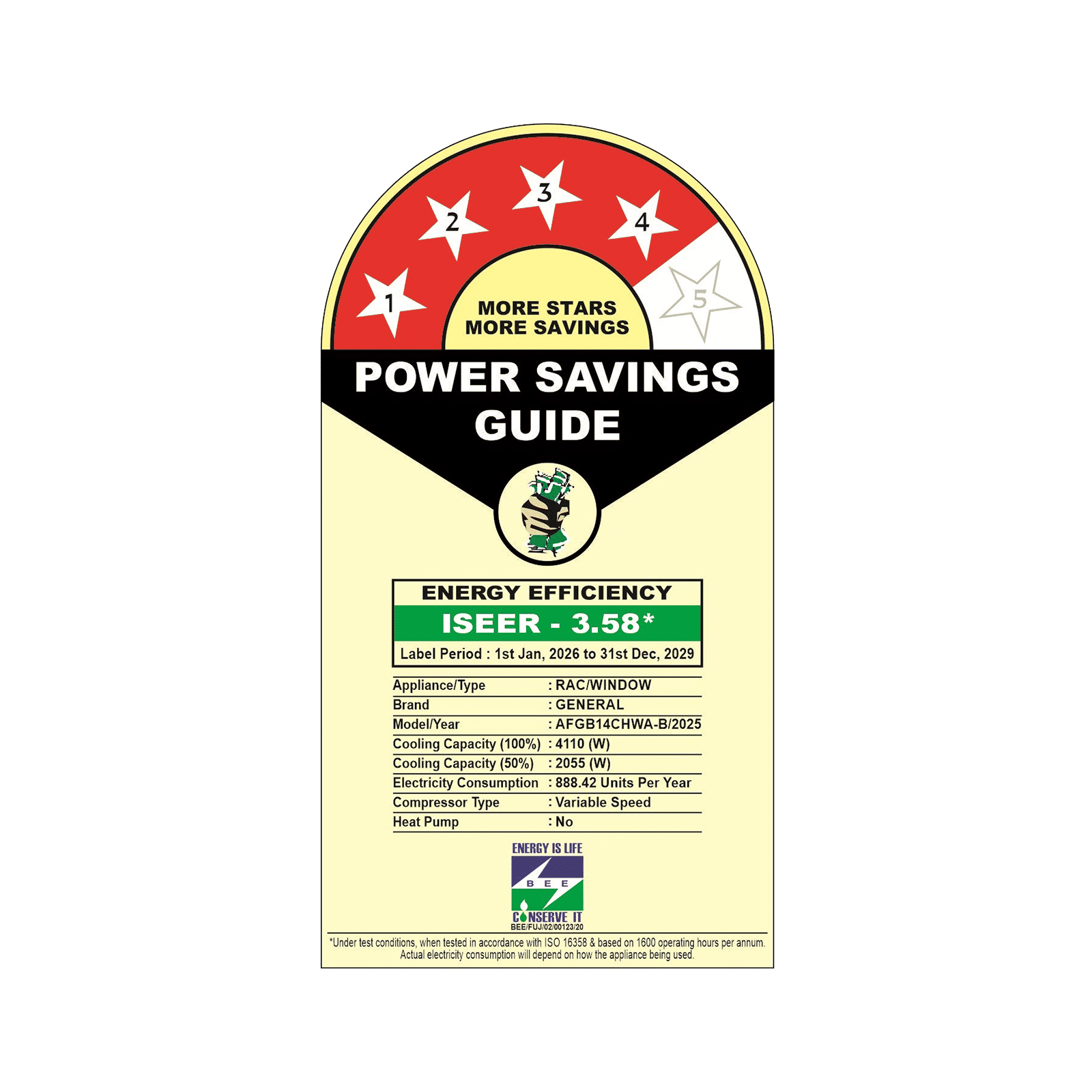 O GENERAL Hyper Tropical 1.17 Ton 4 Star Inverter Window AC (Copper Condenser, AFGB14CHWA-B)_3