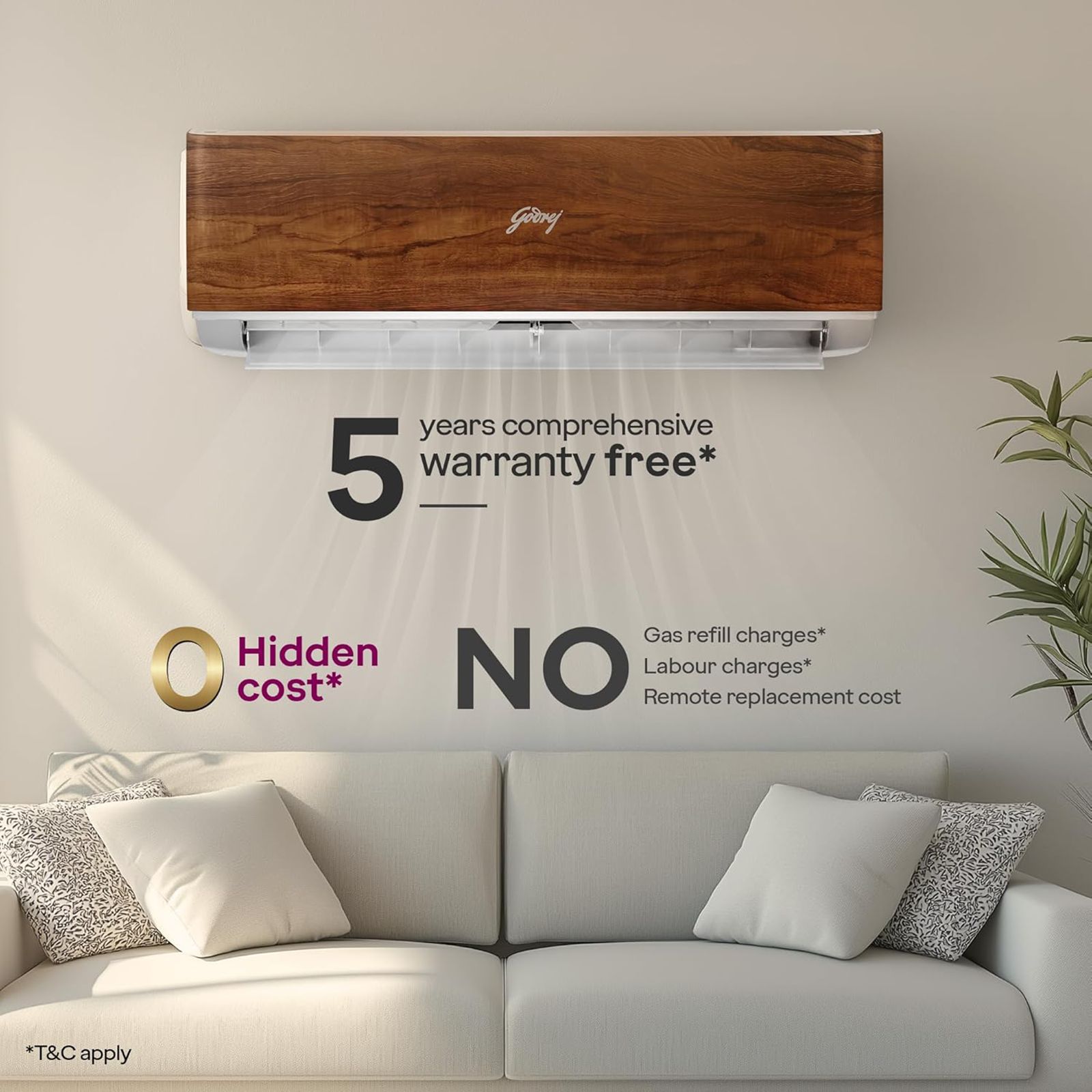 Godrej Eon Vogue 5 in 1 Convertible 1.5 Ton 3 Star Inverter Split AC with i-Sense Technology (Copper Condenser, SIC 18VTC3 WYB TK) Godrej Eon Vogue 5 in 1 Convertible 1.5 Ton 3 Star Inverter Split AC with i-Sense Technology (Copper Condenser, SIC 18VTC3 WYB TK)_9