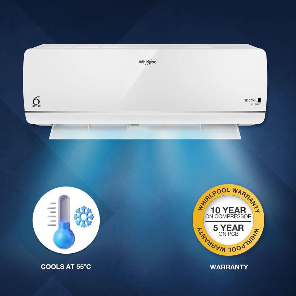 Whirlpool 3DCool 5 in 1 Convertible 1 Ton 3 Star Inverter Split AC with 6th Sense Technology (2025 Model, Copper Condenser, 41483) Whirlpool 3DCool 5 in 1 Convertible 1 Ton 3 Star Inverter Split AC with 6th Sense Technology (2025 Model, Copper Condenser, 41483)_7