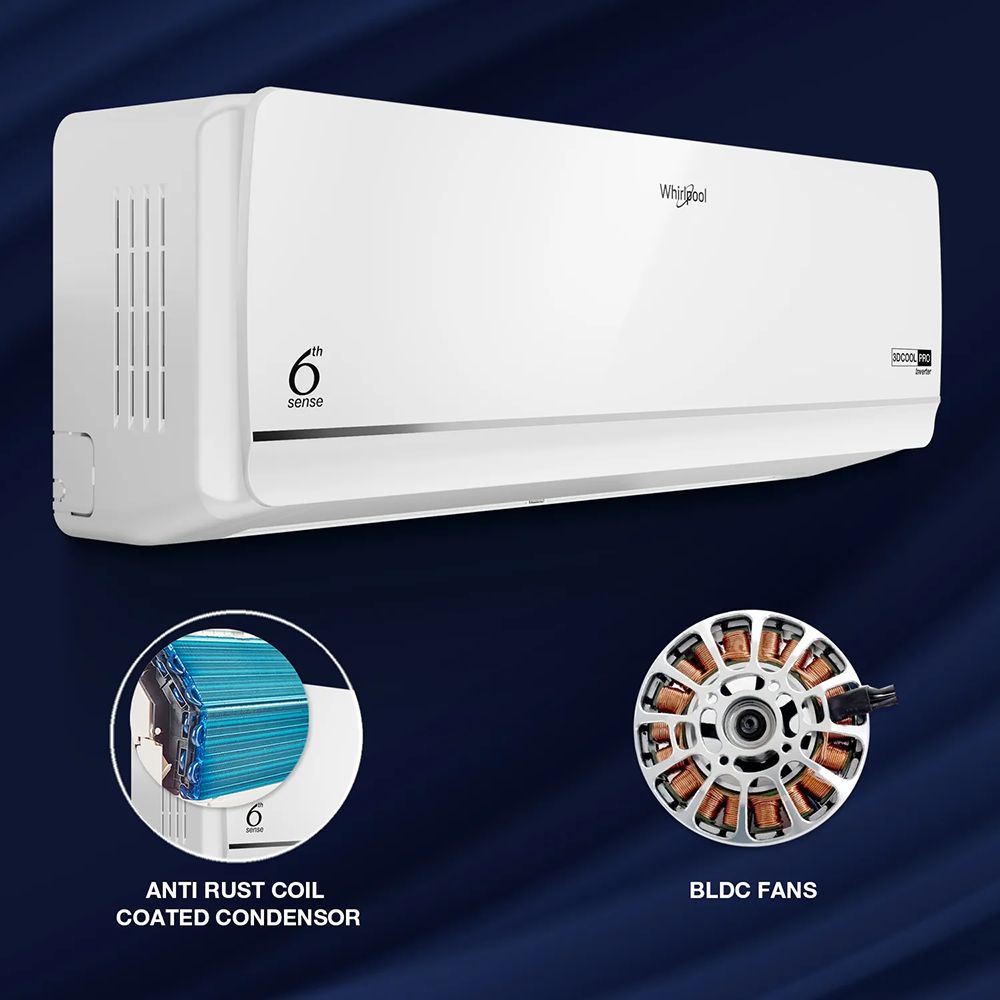 Whirlpool 3DCool Pro 5 in 1 Convertible 1.5 Ton 5 Star Inverter Split AC with 6th Sense Technology (2025 Model, Copper Condenser, 41487) Whirlpool 3DCool Pro 5 in 1 Convertible 1.5 Ton 5 Star Inverter Split AC with 6th Sense Technology (2025 Model, Copper Condenser, 41487)_6