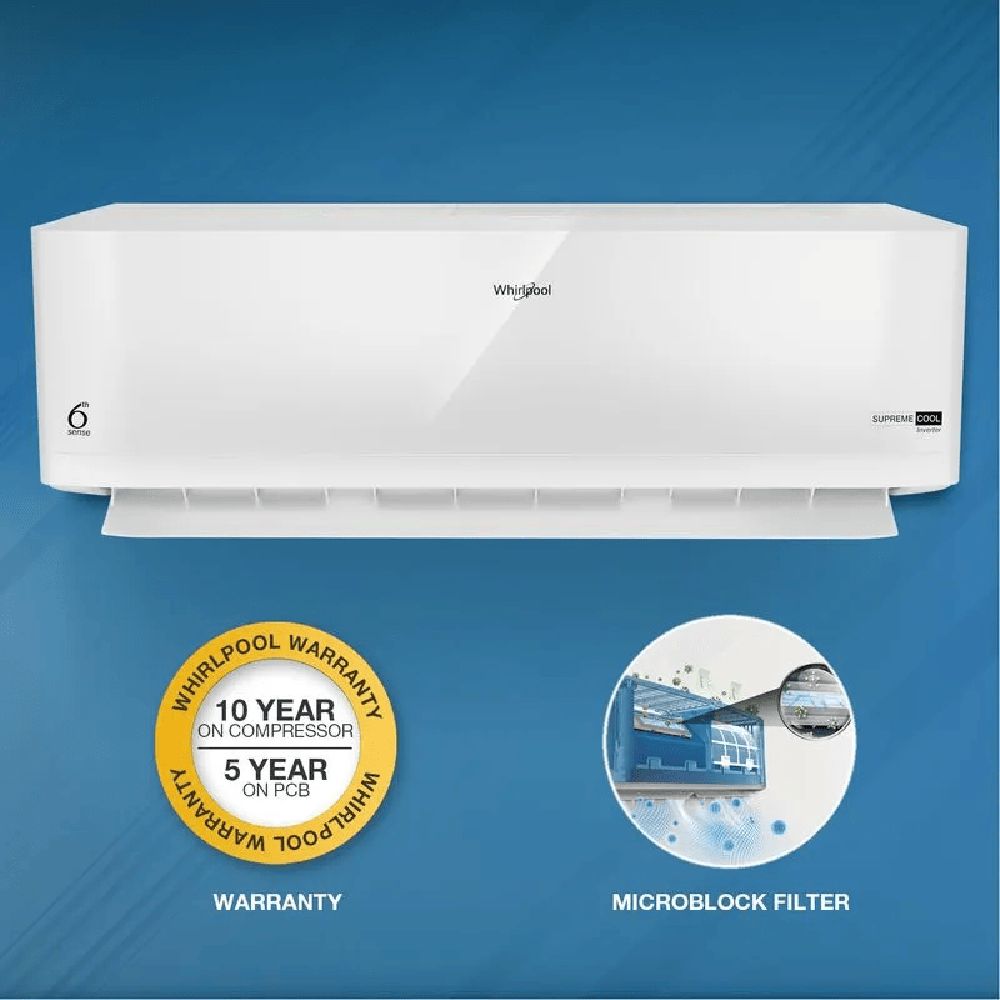 Whirlpool Supremecool 5 in 1 Convertible 2 Ton 3 Star Inverter Split AC with 6th Sense Technology (2025 Model, Copper Condenser, 41488) Whirlpool Supremecool 5 in 1 Convertible 2 Ton 3 Star Inverter Split AC with 6th Sense Technology (2025 Model, Copper Condenser, 41488)_7