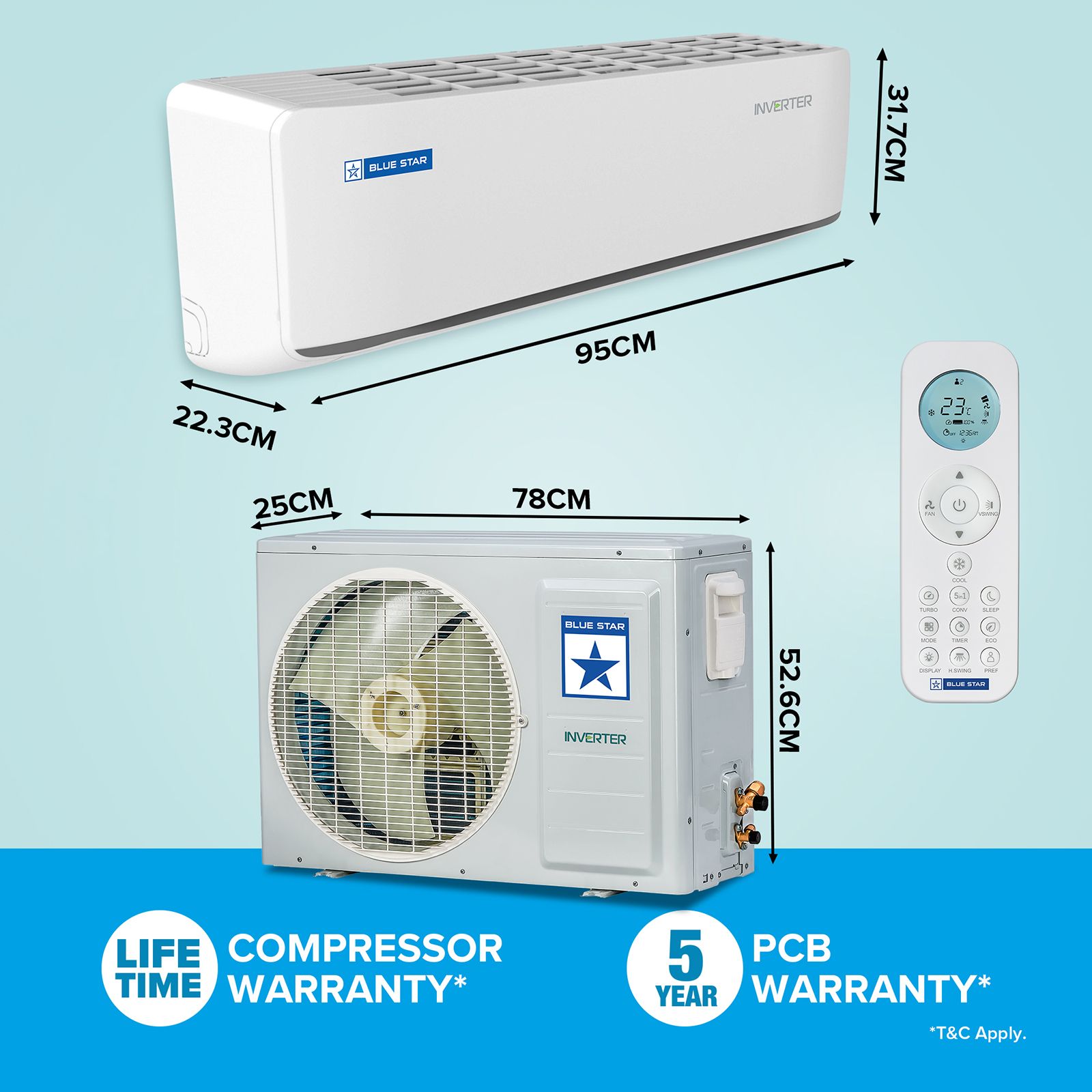 Blue Star Z Series 5 in 1 Convertible 1.5 Ton 5 Star Inverter Split Smart AC with Wi-Fi Supported (2025 Model, Copper Condenser, IC518ZNURS) Blue Star Z Series 5 in 1 Convertible 1.5 Ton 5 Star Inverter Split Smart AC with Wi-Fi Supported (2025 Model, Copper Condenser, IC518ZNURS)_8