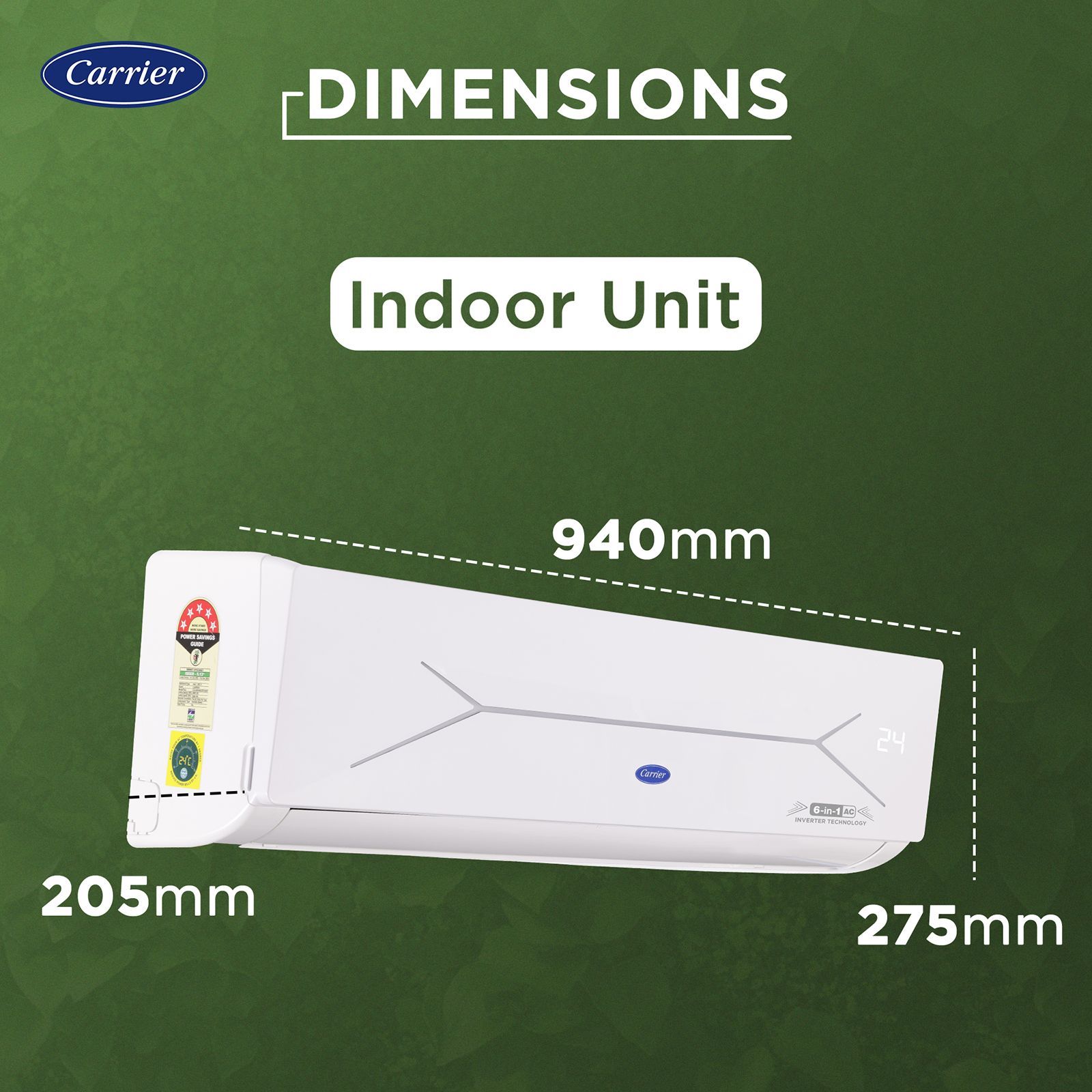 Carrier ESTER EDGE FXi 6 in 1 Convertible 1.5 Ton 3 Star Inverter Split Smart AC with Wi-Fi Supported (Copper Condenser, CAI18EE3R35W0) Carrier ESTER EDGE FXi 6 in 1 Convertible 1.5 Ton 3 Star Inverter Split Smart AC with Wi-Fi Supported (Copper Condenser, CAI18EE3R35W0)_10