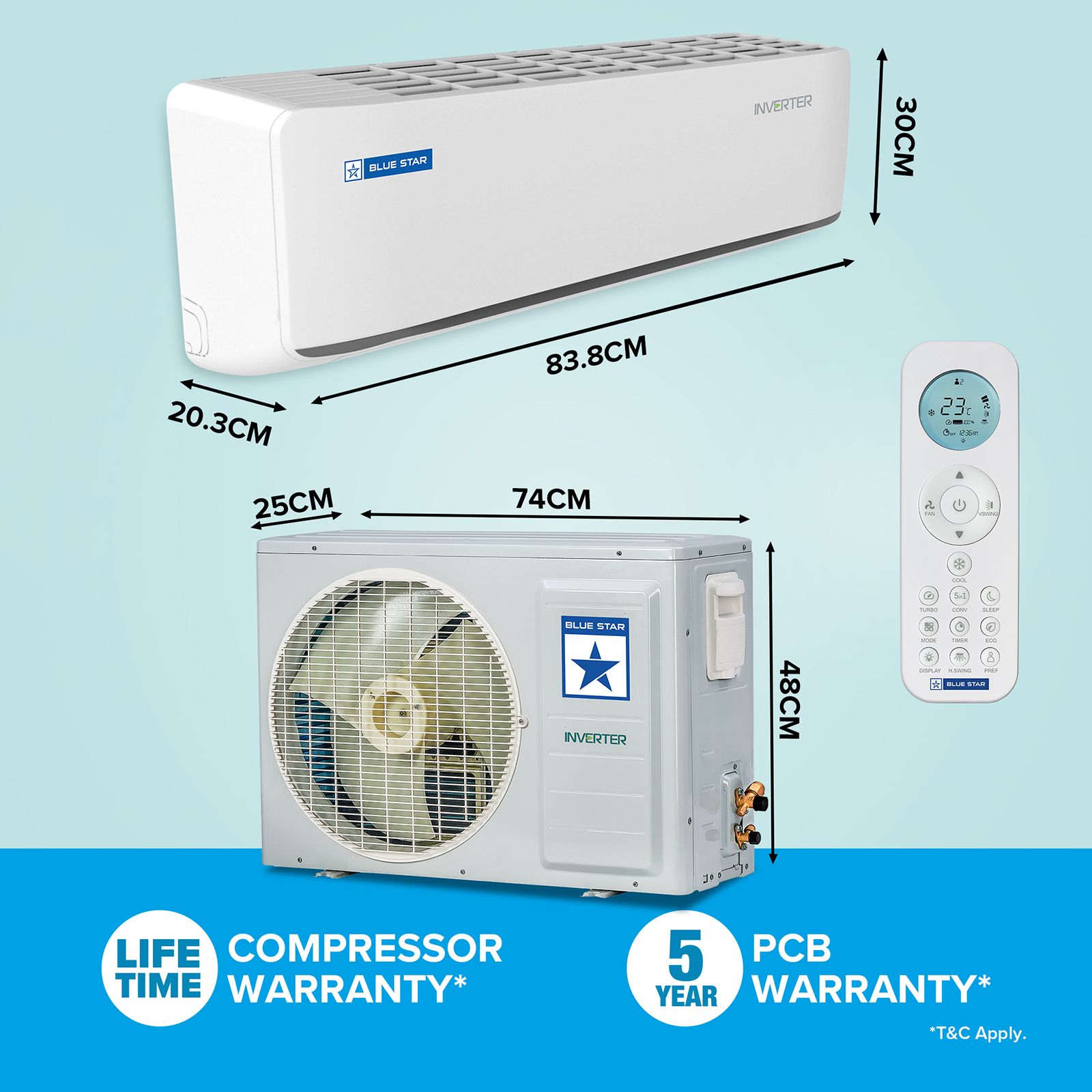 Blue Star Z Series 5 in 1 Convertible 1 Ton 5 Star Inverter Split Smart AC with Wi-Fi Supported (2025 Model, Copper Condenser, ID512ZNURS)_8
