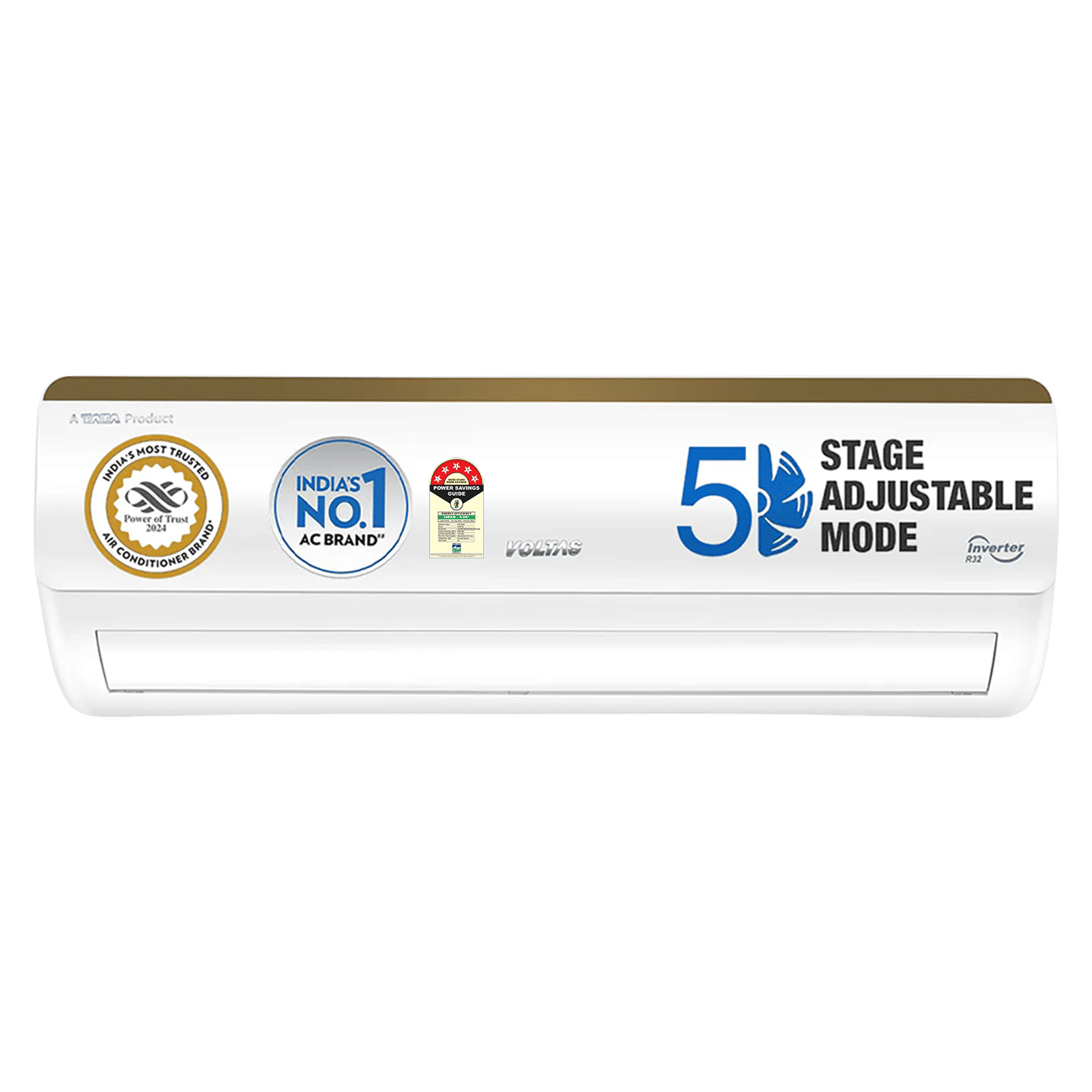 VOLTAS 125V Vertis Smart Elite Gold 1 Ton 5 Star Inverter Split Smart AC with IoT Enabled (Copper Condenser, 4503701) VOLTAS 125V Vertis Smart Elite Gold 1 Ton 5 Star Inverter Split Smart AC with IoT Enabled (Copper Condenser, 4503701)_1