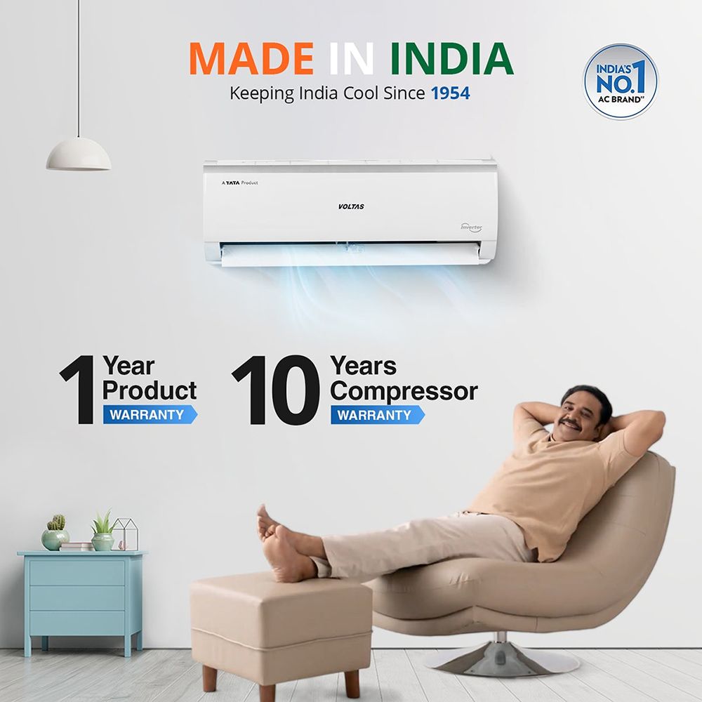 VOLTAS 125V Vectra Elite-1 Convertible 1 Ton 5 Star Inverter Split AC with 4 Step Adjustable Mode (Copper Condenser, 4503726) VOLTAS 125V Vectra Elite-1 Convertible 1 Ton 5 Star Inverter Split AC with 4 Step Adjustable Mode (Copper Condenser, 4503726)_6
