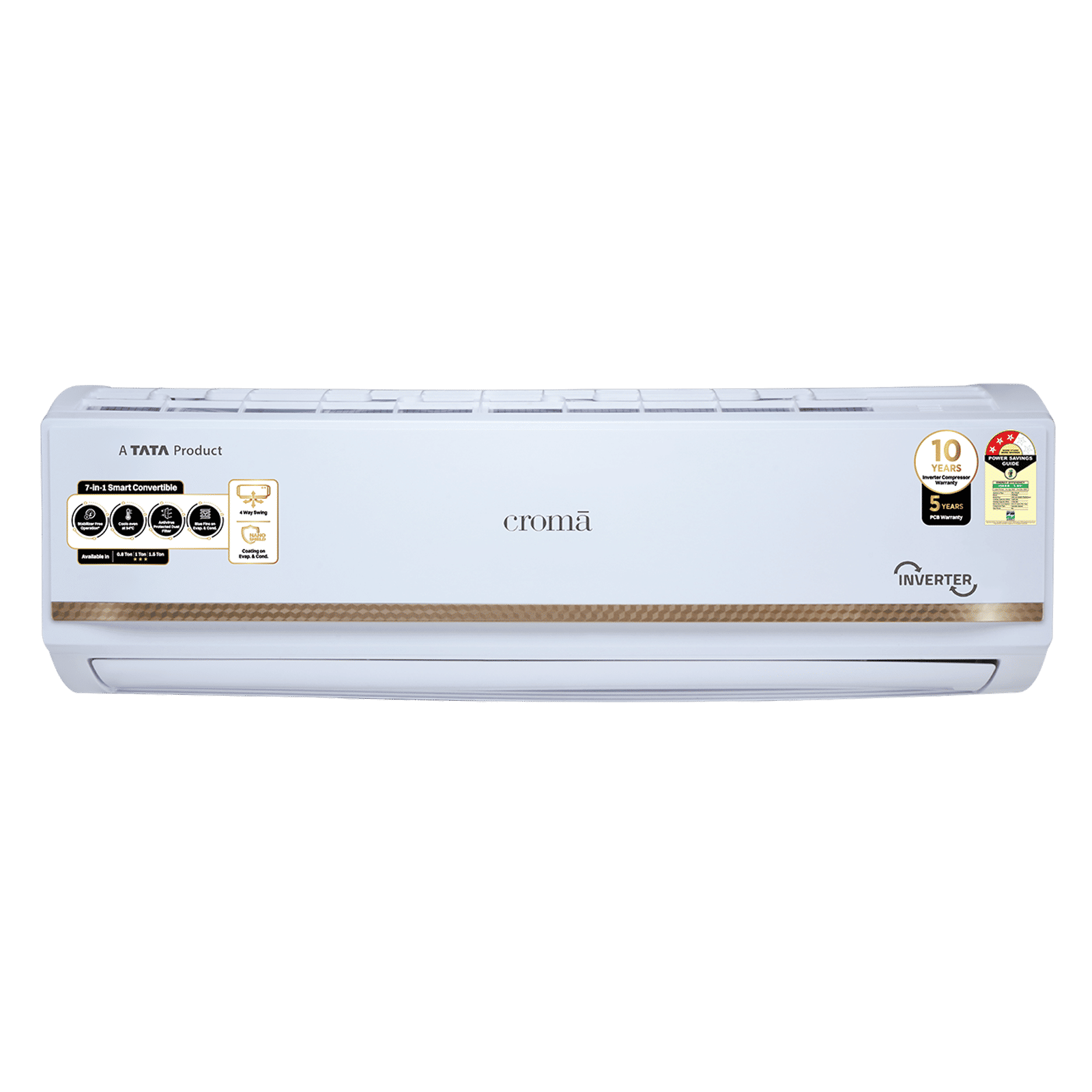 Croma 7 in 1 Convertible 1 Ton 3 Star Inverter Split AC with Temperature Sensor (2025 Model, Copper Condenser, CRLA012IND170285) Croma 7 in 1 Convertible 1 Ton 3 Star Inverter Split AC with Temperature Sensor (2025 Model, Copper Condenser, CRLA012IND170285)_1