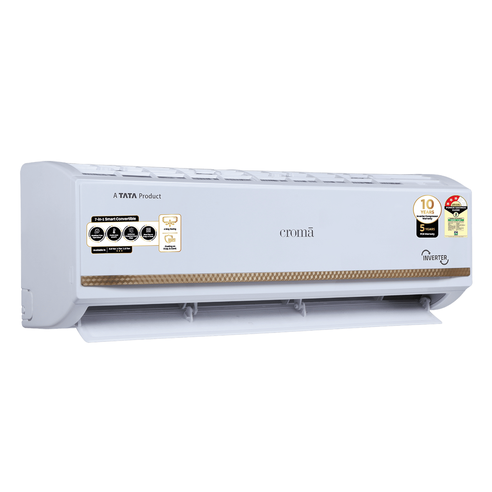Croma 7 in 1 Convertible 1 Ton 3 Star Inverter Split AC with Temperature Sensor (2025 Model, Copper Condenser, CRLA012IND170285) Croma 7 in 1 Convertible 1 Ton 3 Star Inverter Split AC with Temperature Sensor (2025 Model, Copper Condenser, CRLA012IND170285)_9