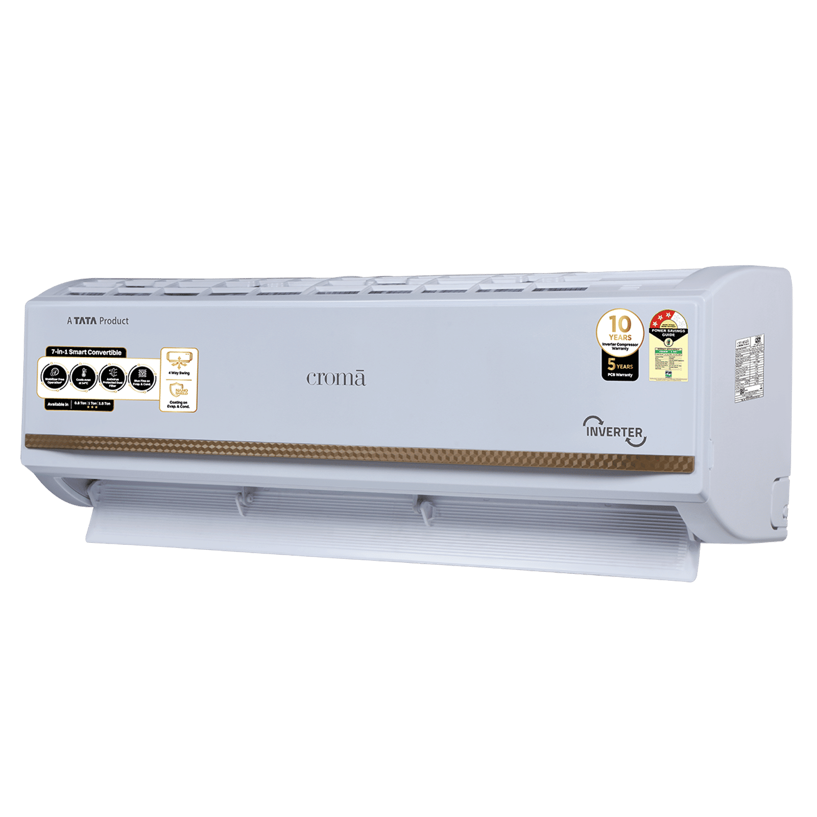 Croma 7 in 1 Convertible 1 Ton 3 Star Inverter Split AC with Temperature Sensor (2025 Model, Copper Condenser, CRLA012IND170285) Croma 7 in 1 Convertible 1 Ton 3 Star Inverter Split AC with Temperature Sensor (2025 Model, Copper Condenser, CRLA012IND170285)_10