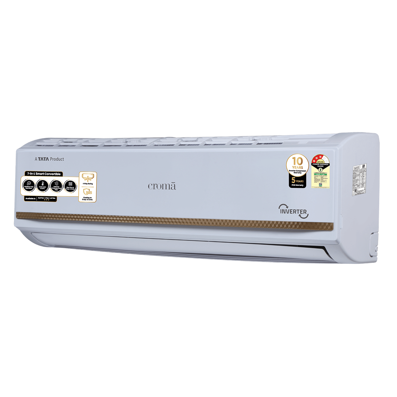 Croma 7 in 1 Convertible 1 Ton 3 Star Inverter Split AC with Temperature Sensor (2025 Model, Copper Condenser, CRLA012IND170285) Croma 7 in 1 Convertible 1 Ton 3 Star Inverter Split AC with Temperature Sensor (2025 Model, Copper Condenser, CRLA012IND170285)_11