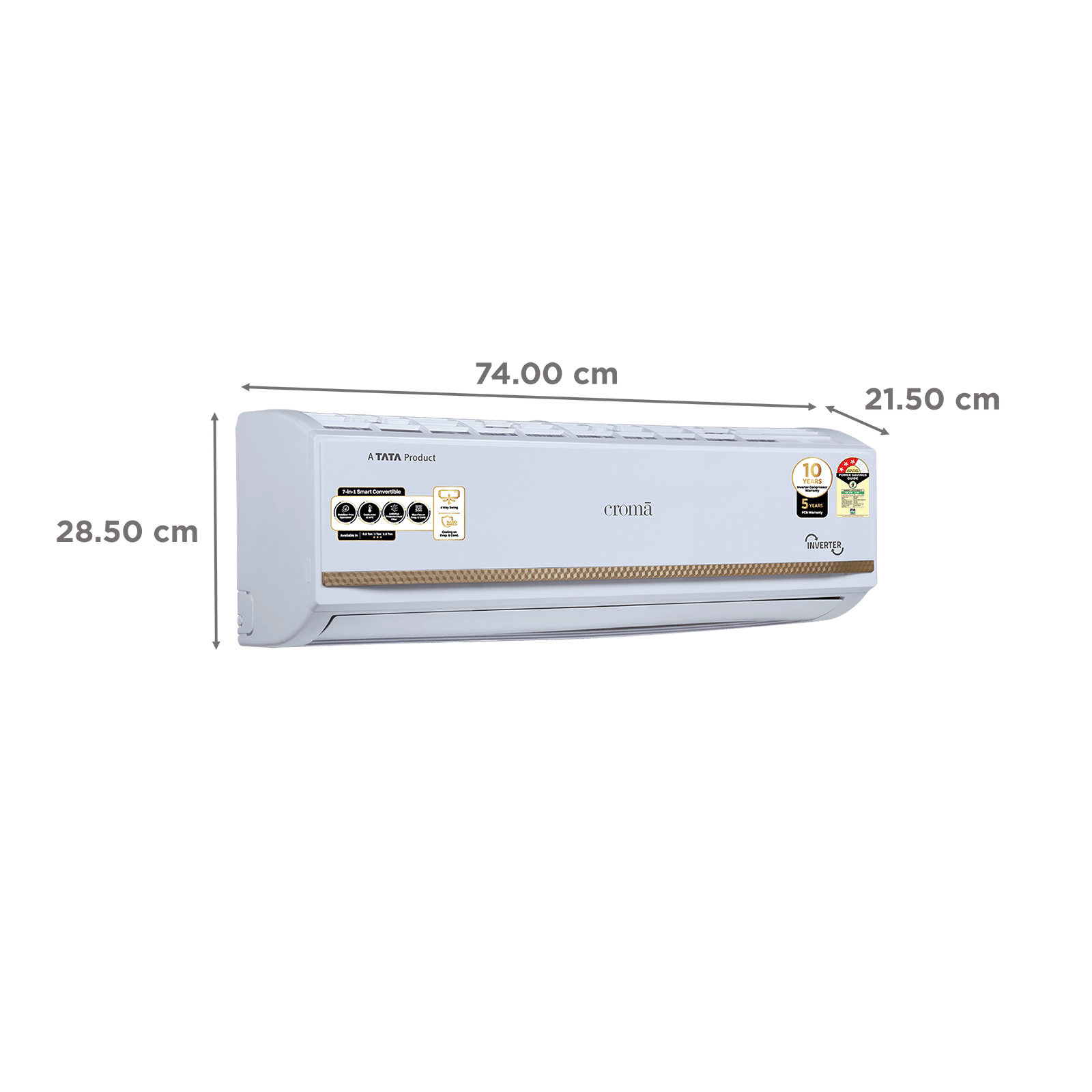 Croma 7 in 1 Convertible 1 Ton 3 Star Inverter Split AC with Temperature Sensor (2025 Model, Copper Condenser, CRLA012IND170285) Croma 7 in 1 Convertible 1 Ton 3 Star Inverter Split AC with Temperature Sensor (2025 Model, Copper Condenser, CRLA012IND170285)_2