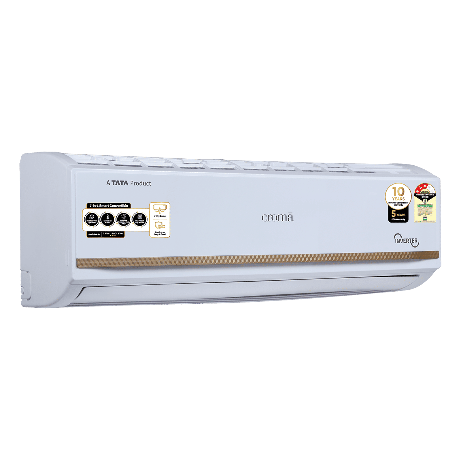 Croma 7 in 1 Convertible 1 Ton 3 Star Inverter Split AC with Temperature Sensor (2025 Model, Copper Condenser, CRLA012IND170285) Croma 7 in 1 Convertible 1 Ton 3 Star Inverter Split AC with Temperature Sensor (2025 Model, Copper Condenser, CRLA012IND170285)_5