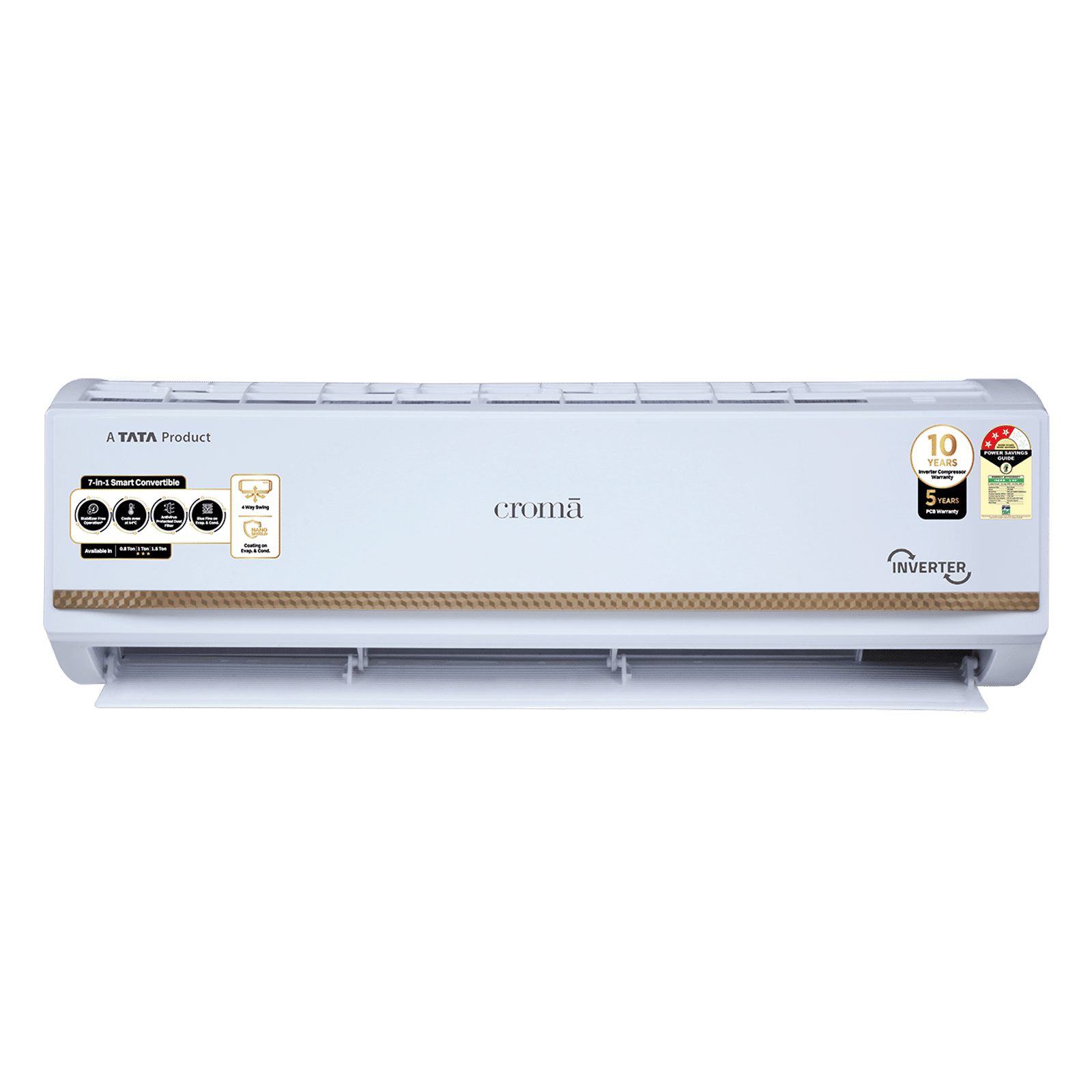 Croma 7 in 1 Convertible 1 Ton 3 Star Inverter Split AC with Temperature Sensor (2025 Model, Copper Condenser, CRLA012IND170285) Croma 7 in 1 Convertible 1 Ton 3 Star Inverter Split AC with Temperature Sensor (2025 Model, Copper Condenser, CRLA012IND170285)_8