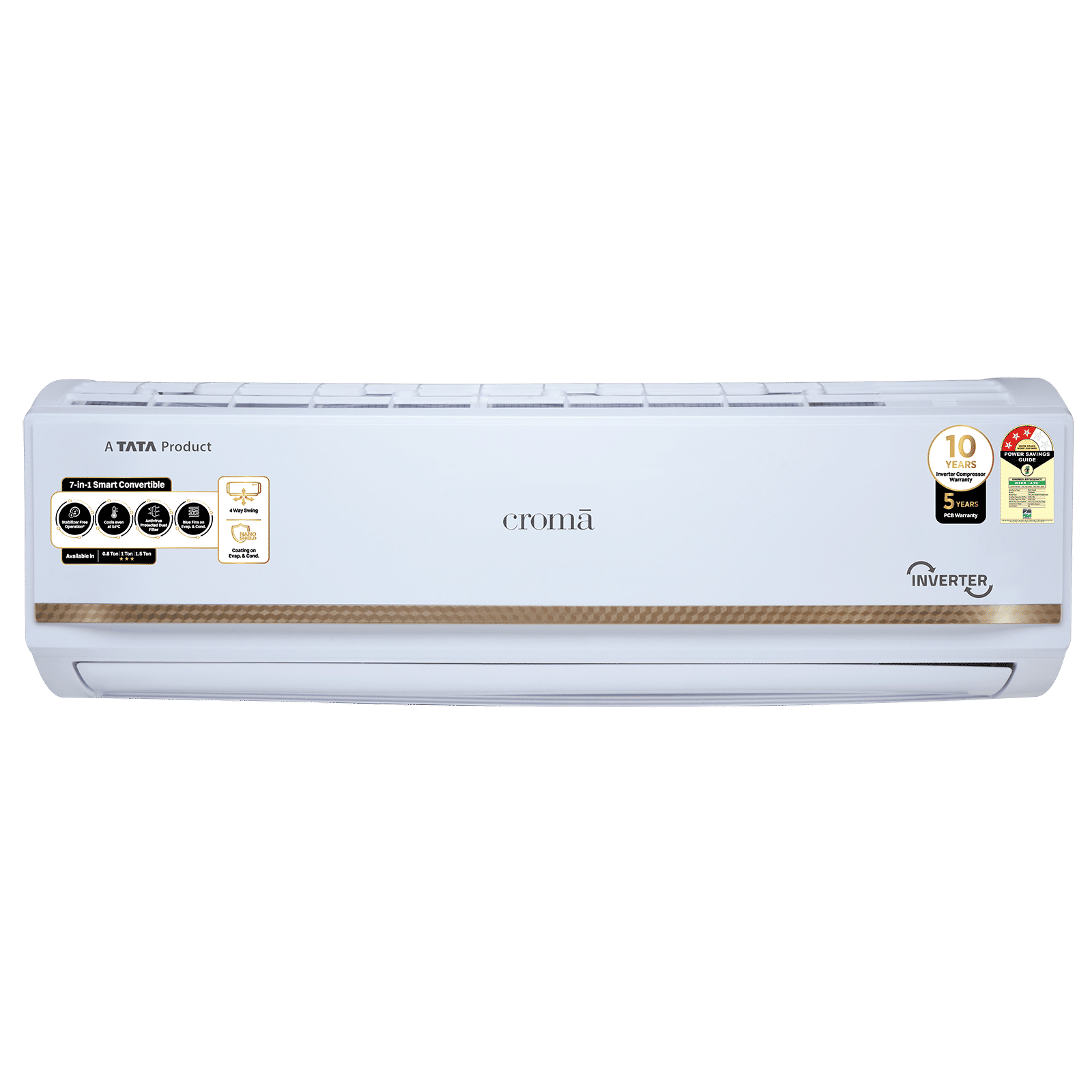 Croma 7 in 1 Convertible 1.5 Ton 3 Star Inverter Split AC with Temperature Sensor (2025 Model, Copper Condenser, CRLA018IND170286) Croma 7 in 1 Convertible 1.5 Ton 3 Star Inverter Split AC with Temperature Sensor (2025 Model, Copper Condenser, CRLA018IND170286)_1