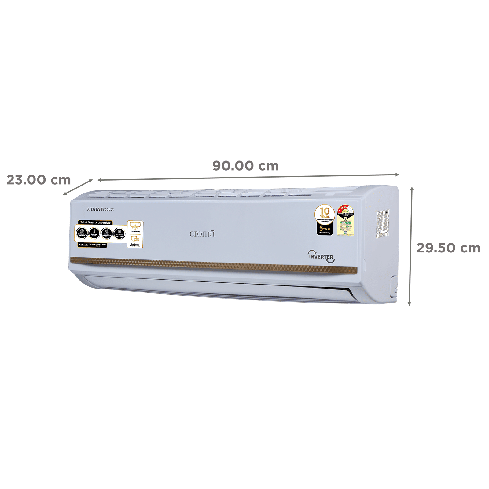 Croma 7 in 1 Convertible 1.5 Ton 3 Star Inverter Split AC with Temperature Sensor (2025 Model, Copper Condenser, CRLA018IND170286) Croma 7 in 1 Convertible 1.5 Ton 3 Star Inverter Split AC with Temperature Sensor (2025 Model, Copper Condenser, CRLA018IND170286)_4